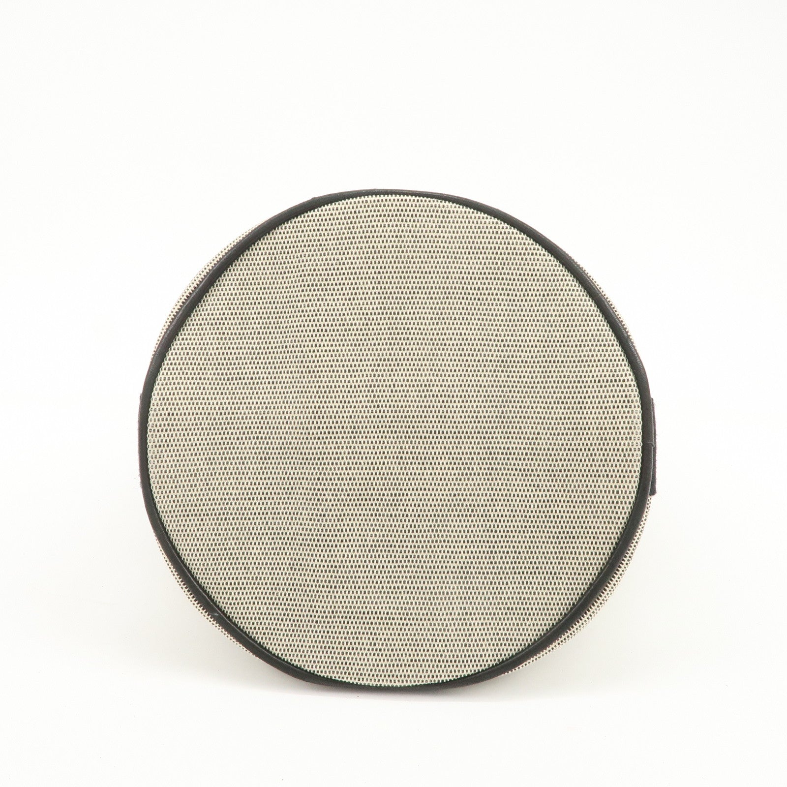 HERMES Saxo MM Toile H Hand Bag Bucket Bag Ivory Black