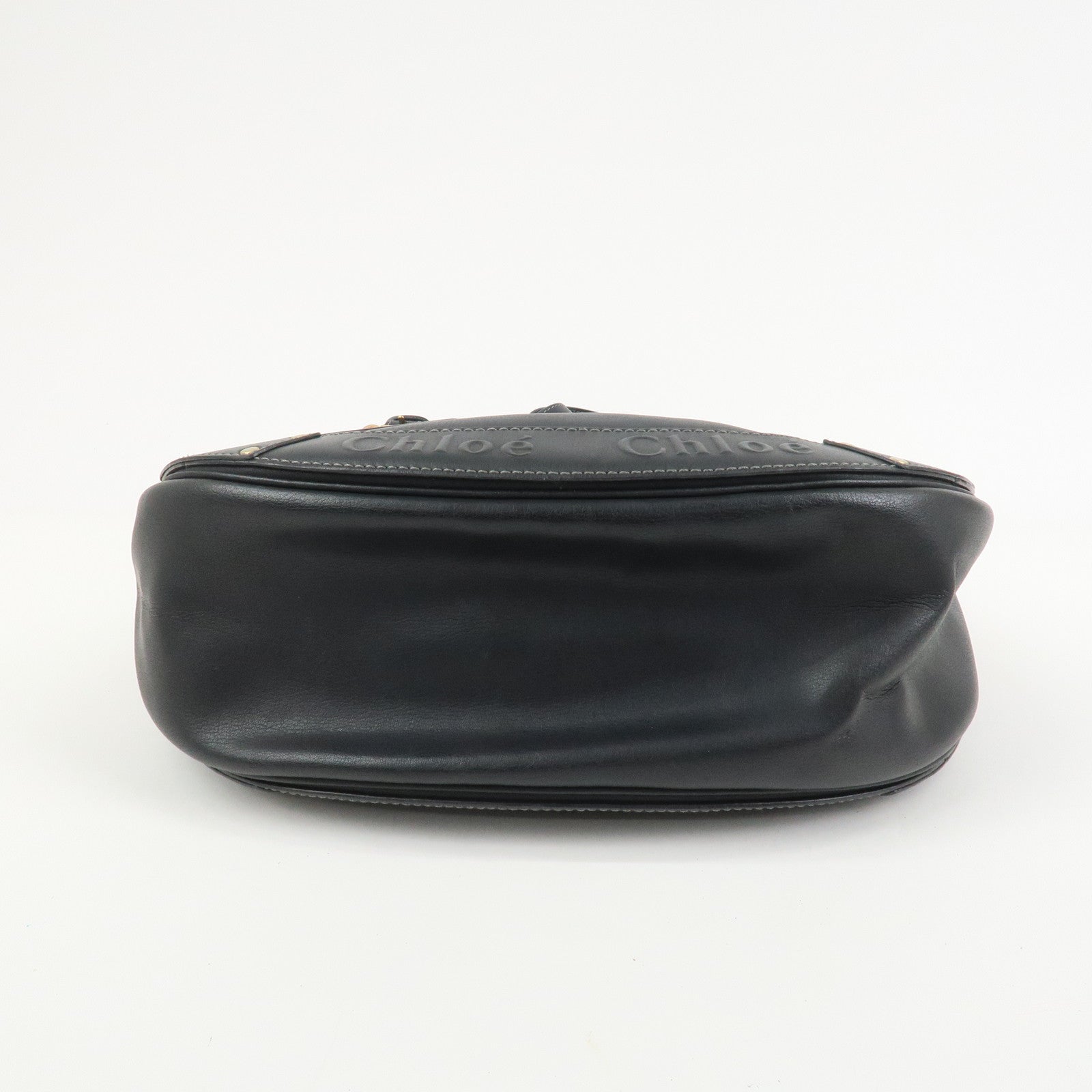 Chloe Eden Logo Leather Shoulder Bag Crossbody Bag Black Brown