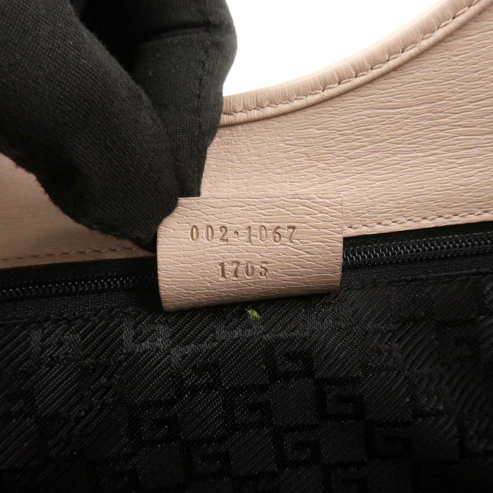 GUCCI Jackie Logo Leather Shoulder Bag Hand Bag Pink 002.1067