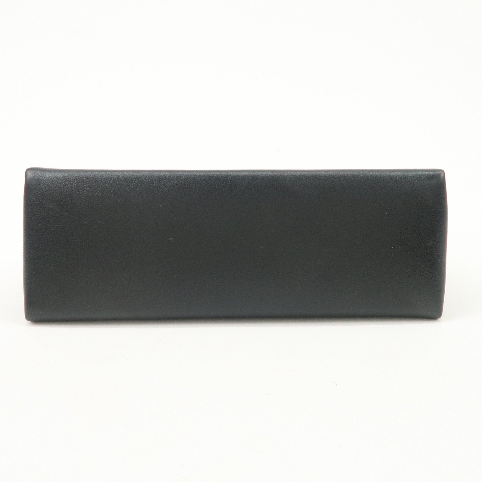 VALENTINO Leather Pouch Clutch Bag Black Gold Hardware