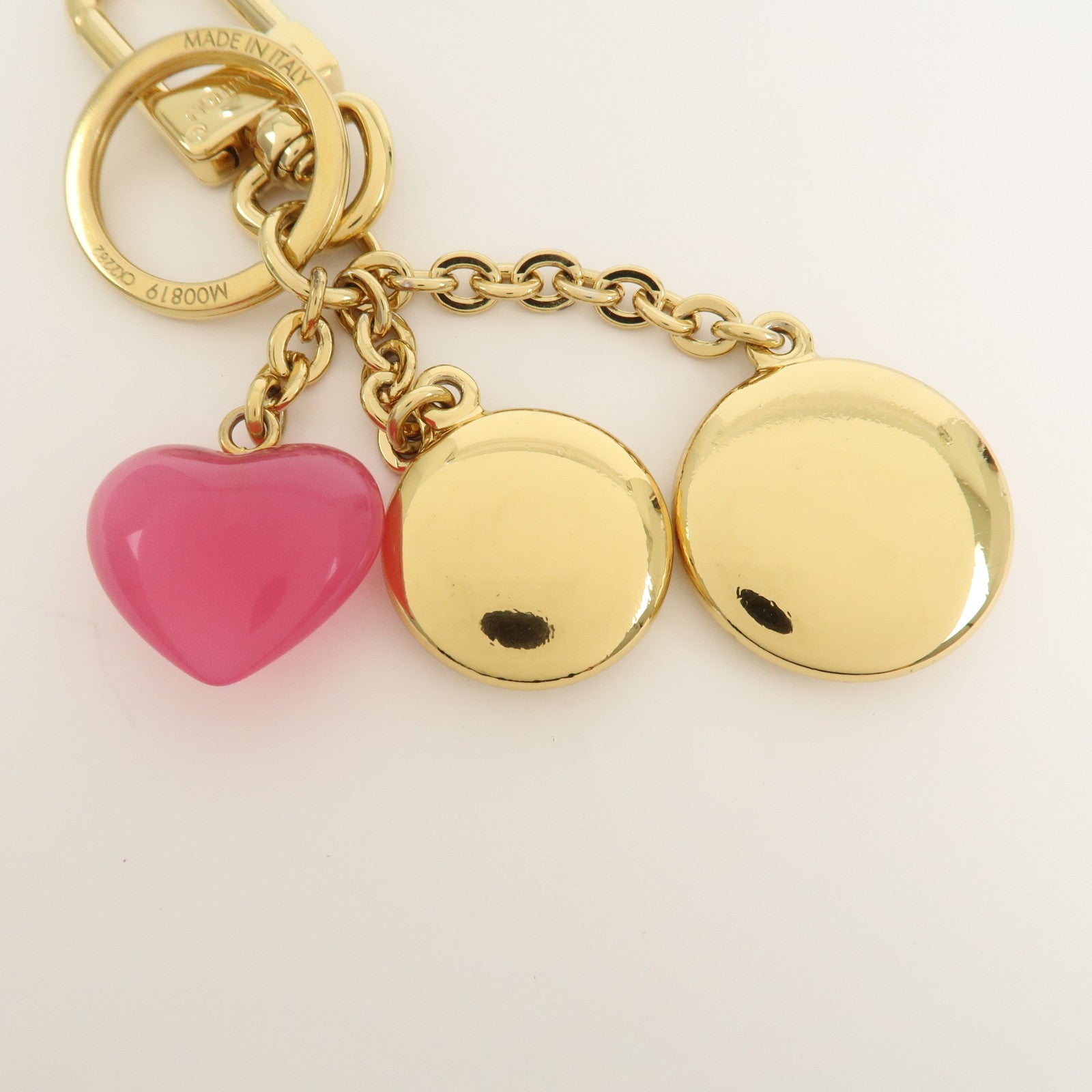 Louis Vuitton Metal Porte Cles LV Enamored Bag Charm Gold M00819