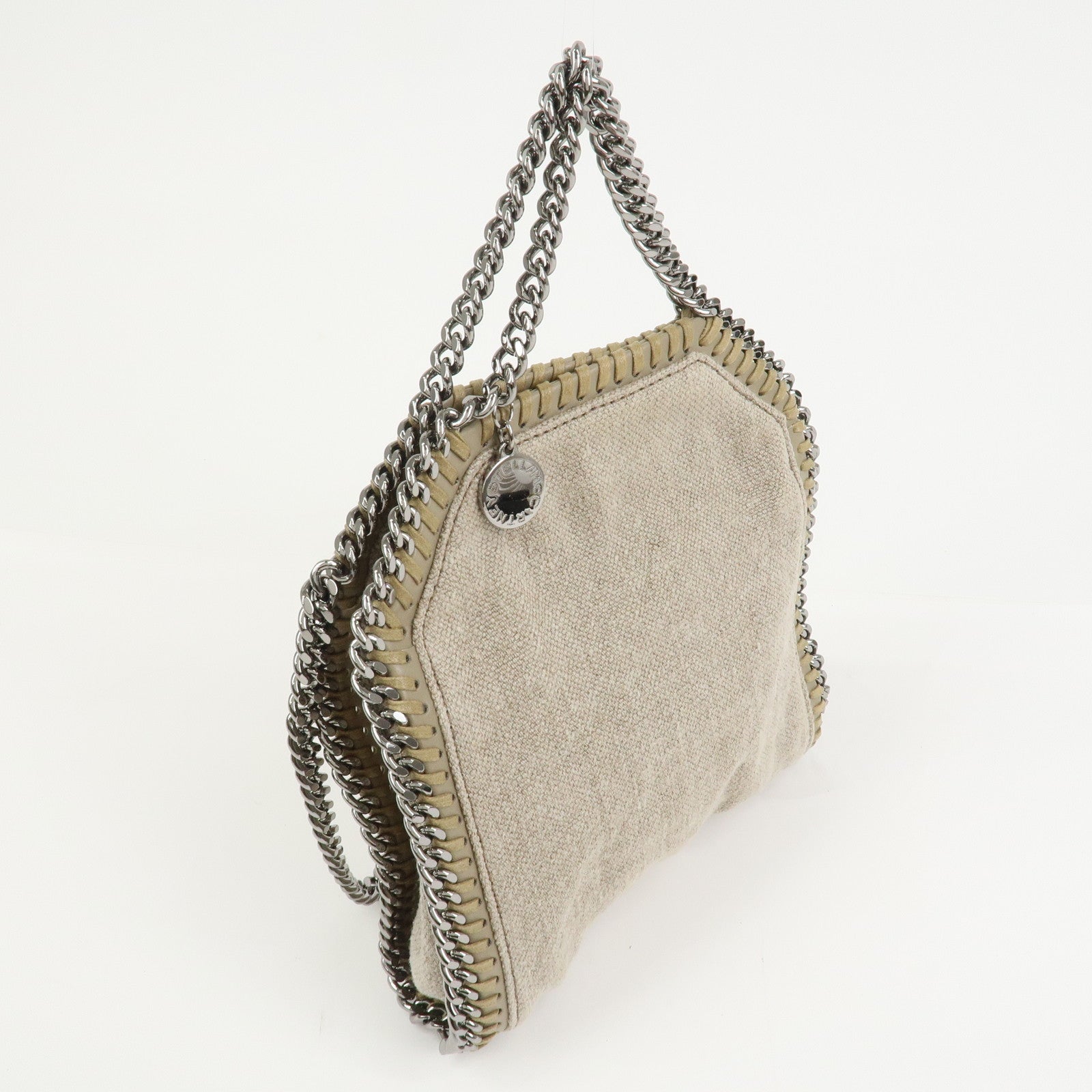 STELLA MCCARTNEY Falabella Canvas 2Way Hand Bag Shoulder Bag Beige