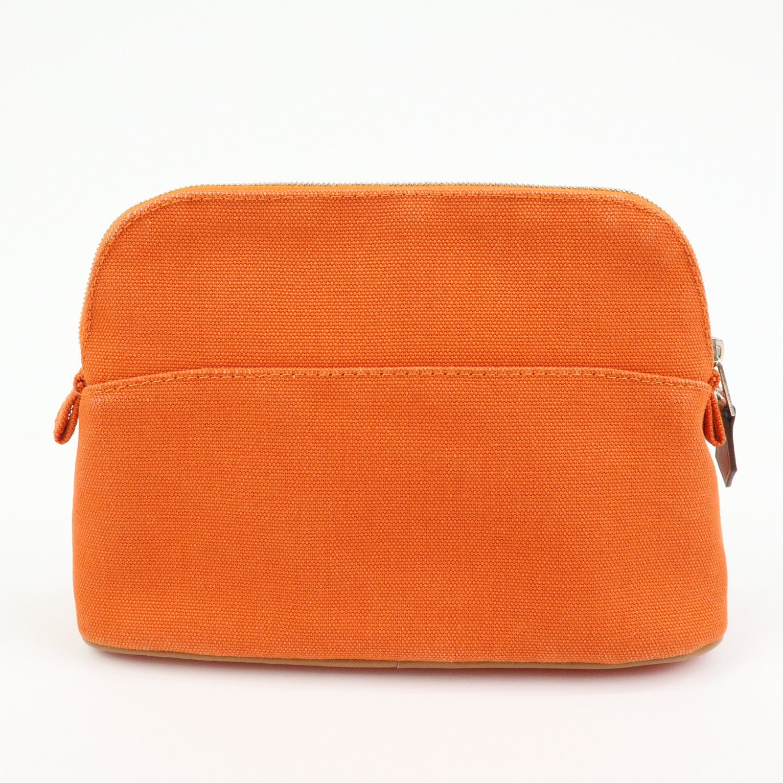 HERMES Bolide Pouch 20 Toile H Canvas Pouch Cosmetic Pouch Orange