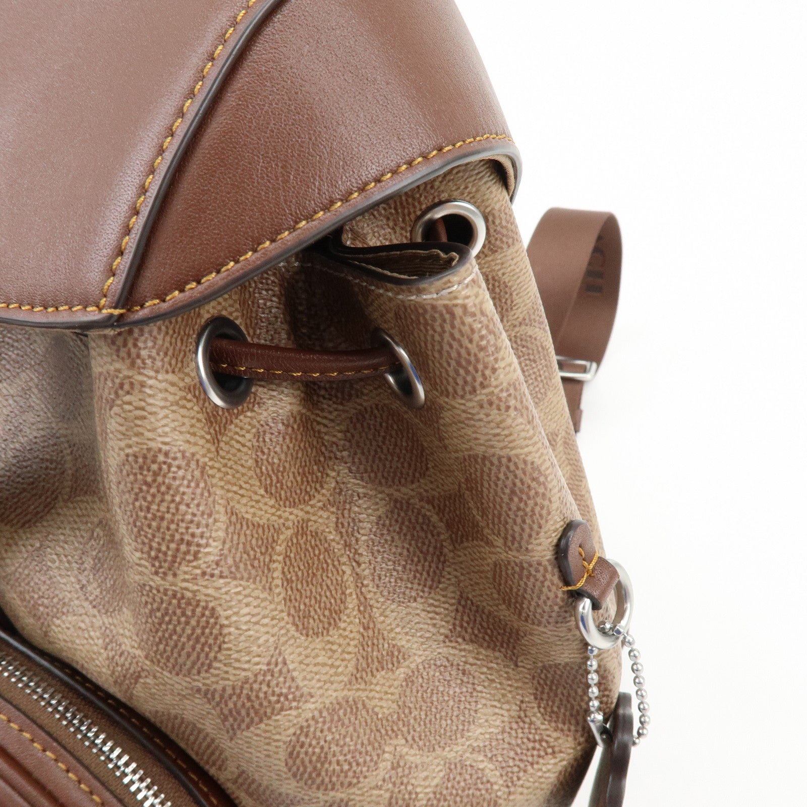 COACH Signature PVC Leather Backpack Rucksack Brown