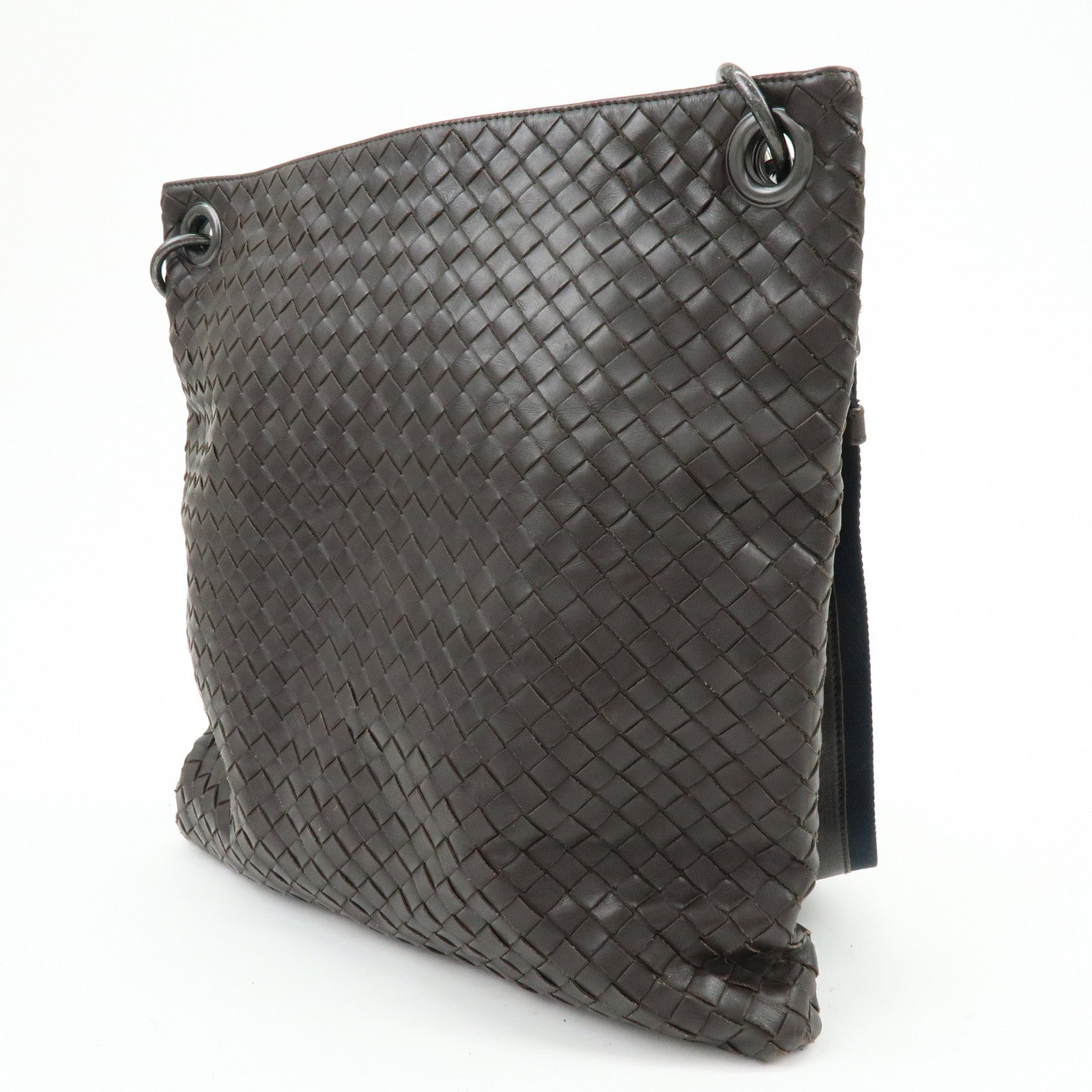 BOTTEGA VENETA Intrecciato Leather Shoulder Bag Brown 161623