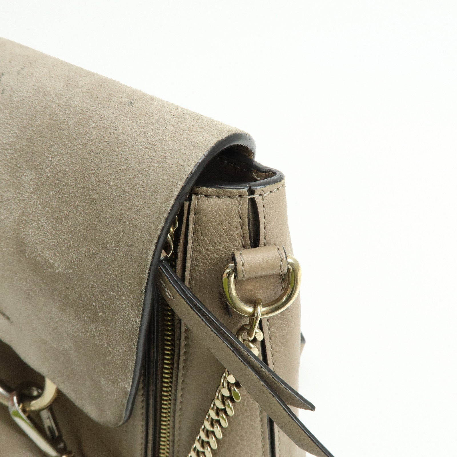 Chloe Faye Suede Leather Backpack Rucksack Greige