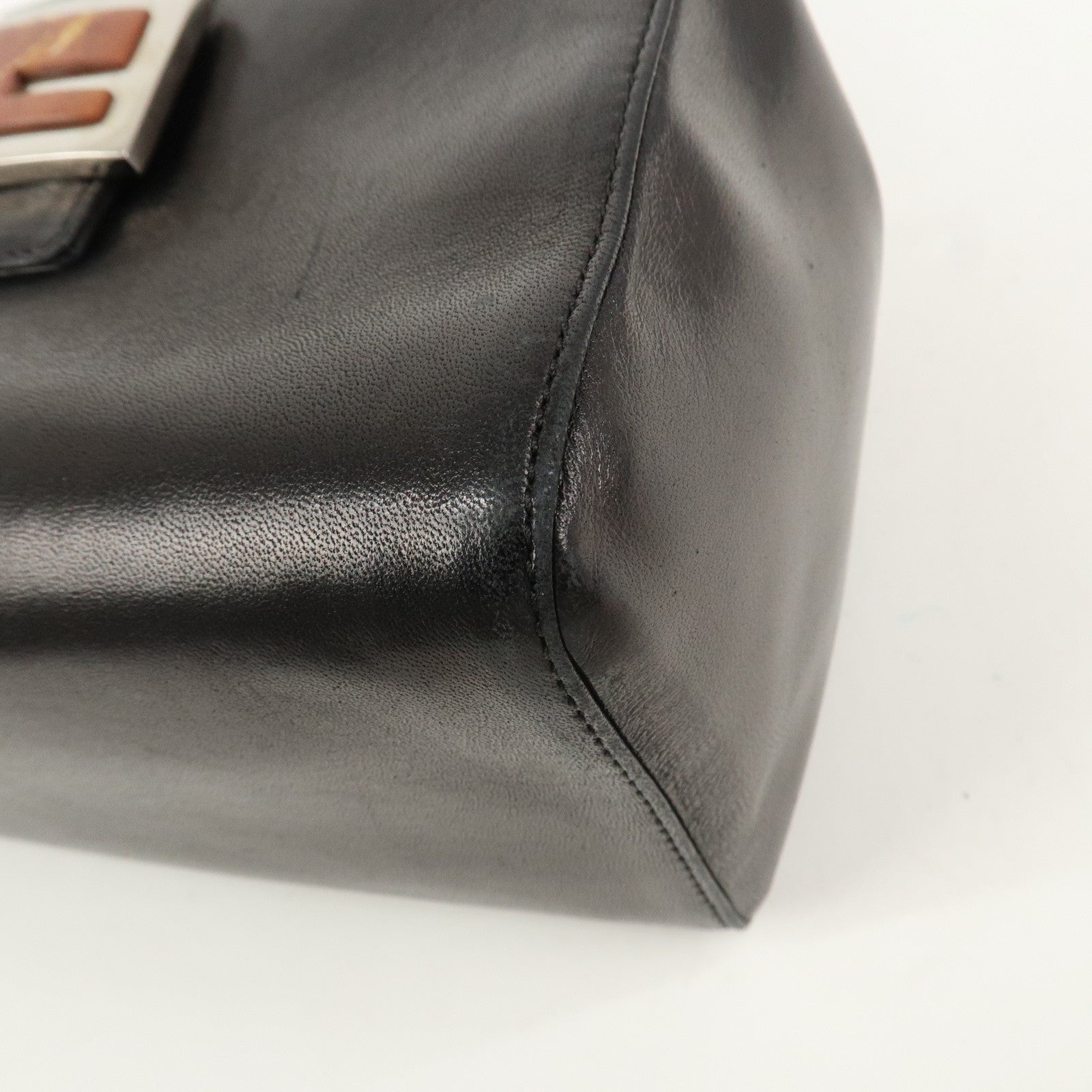 FENDI Nappa Leather Hand Bag Shoulder Bag Black 10163350001