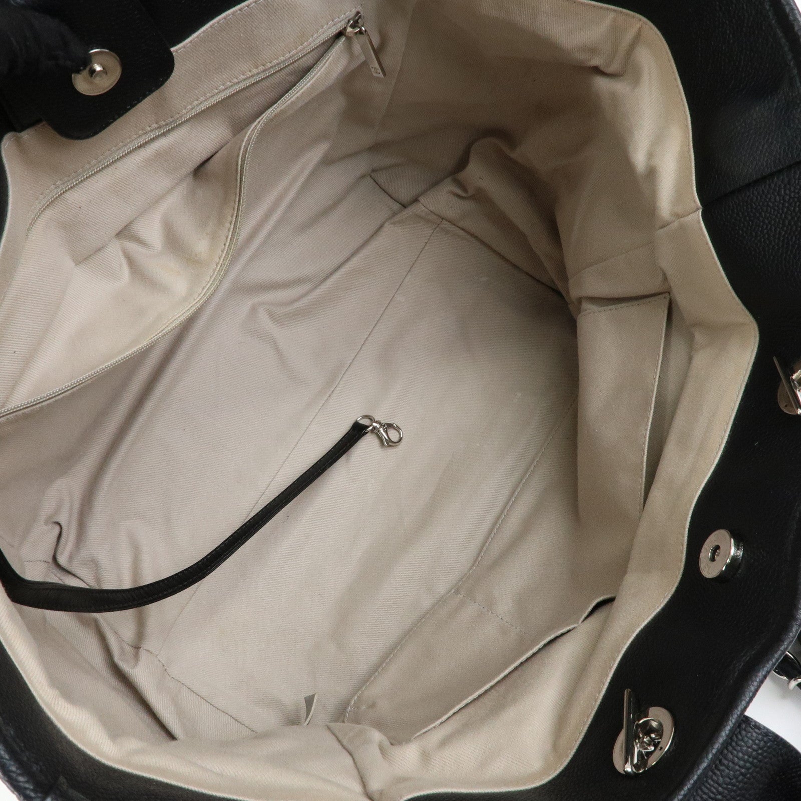 CHANEL Deauville GM Caviarskin Leather 2Way Tote Bag Black A66941