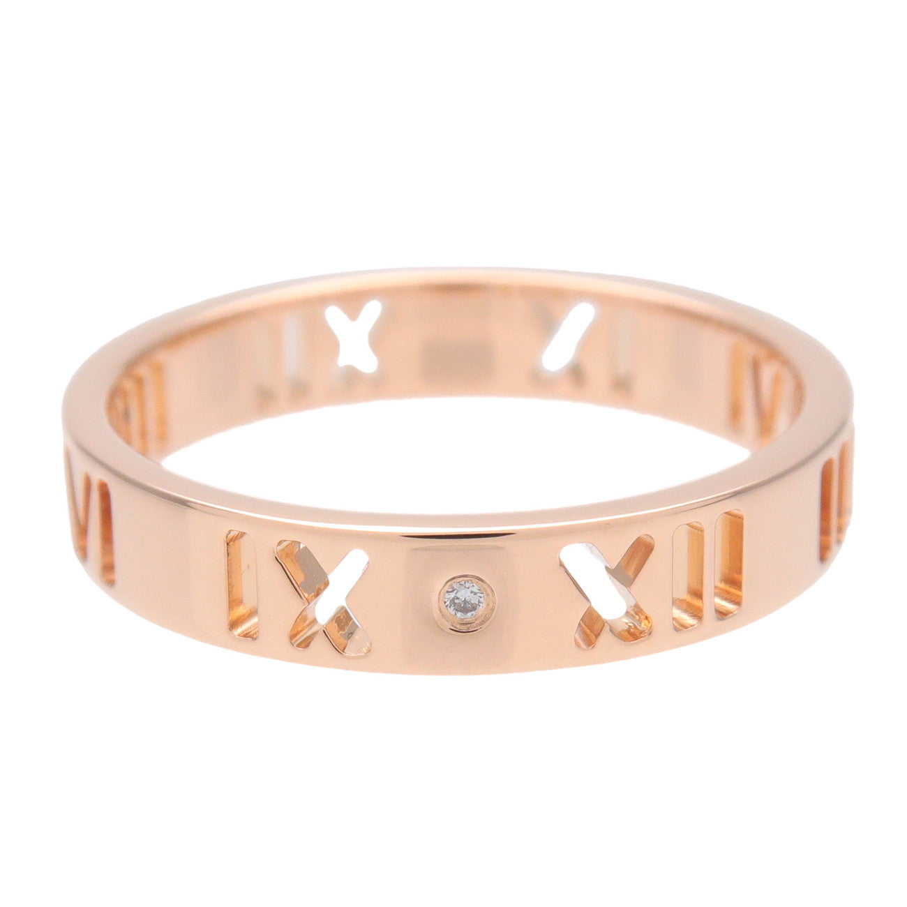 Tiffany & Co Pierced Atlas 4P Diamond Ring K18 Rose Gold US6 EU51.5