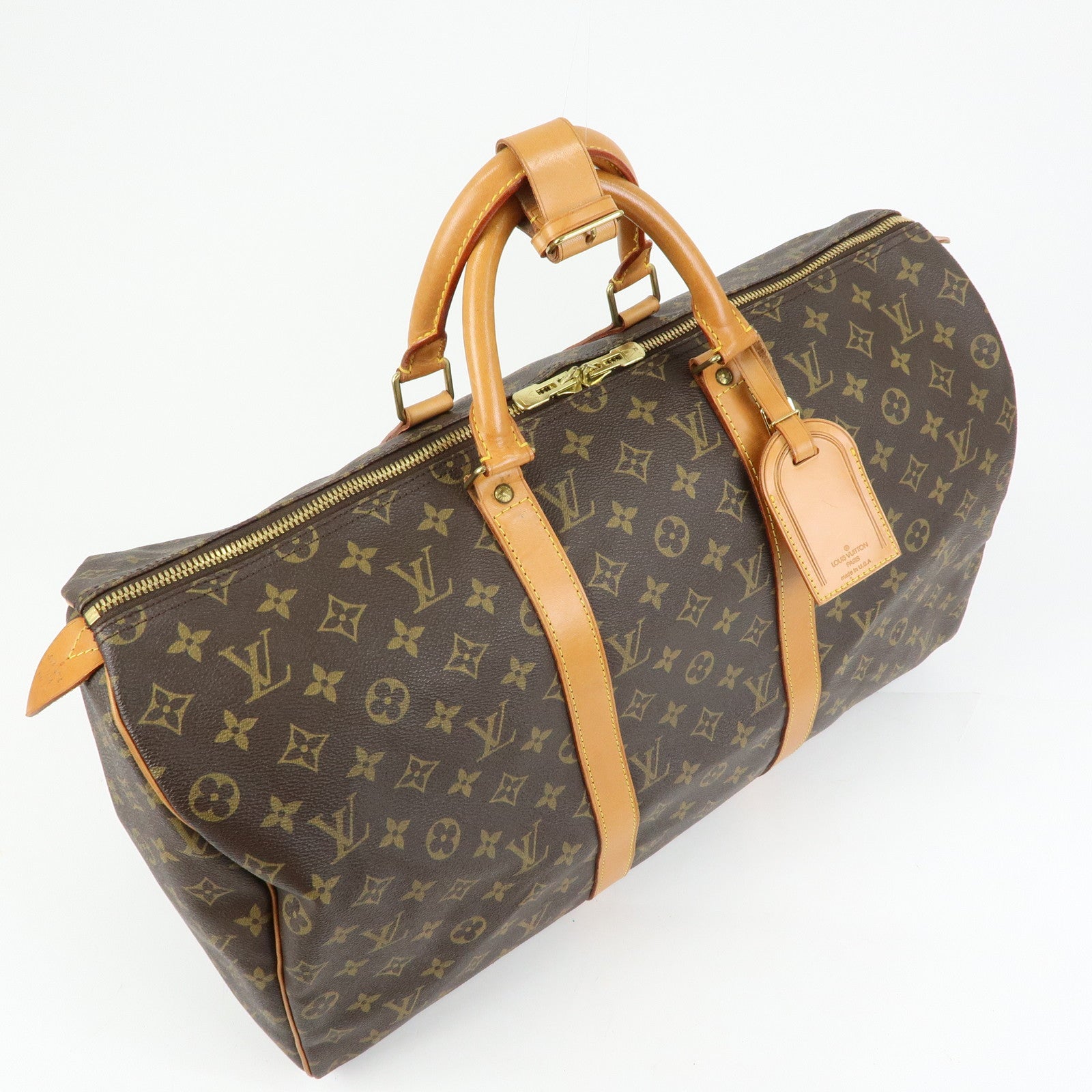 Louis Vuitton Monogram Keep All 50 Boston Bag Hand Bag Brown M41426