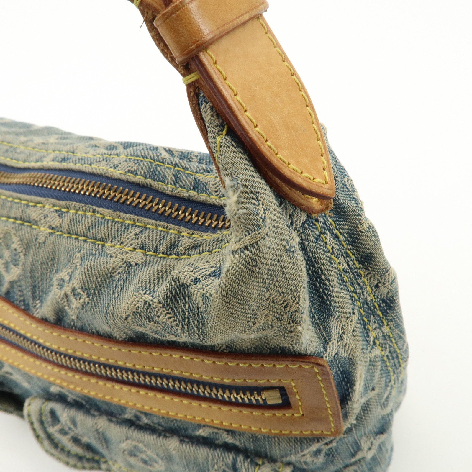 Louis Vuitton Monogram Denim Baggy PM 2Way Bag Shoulder Bag M95049 Used