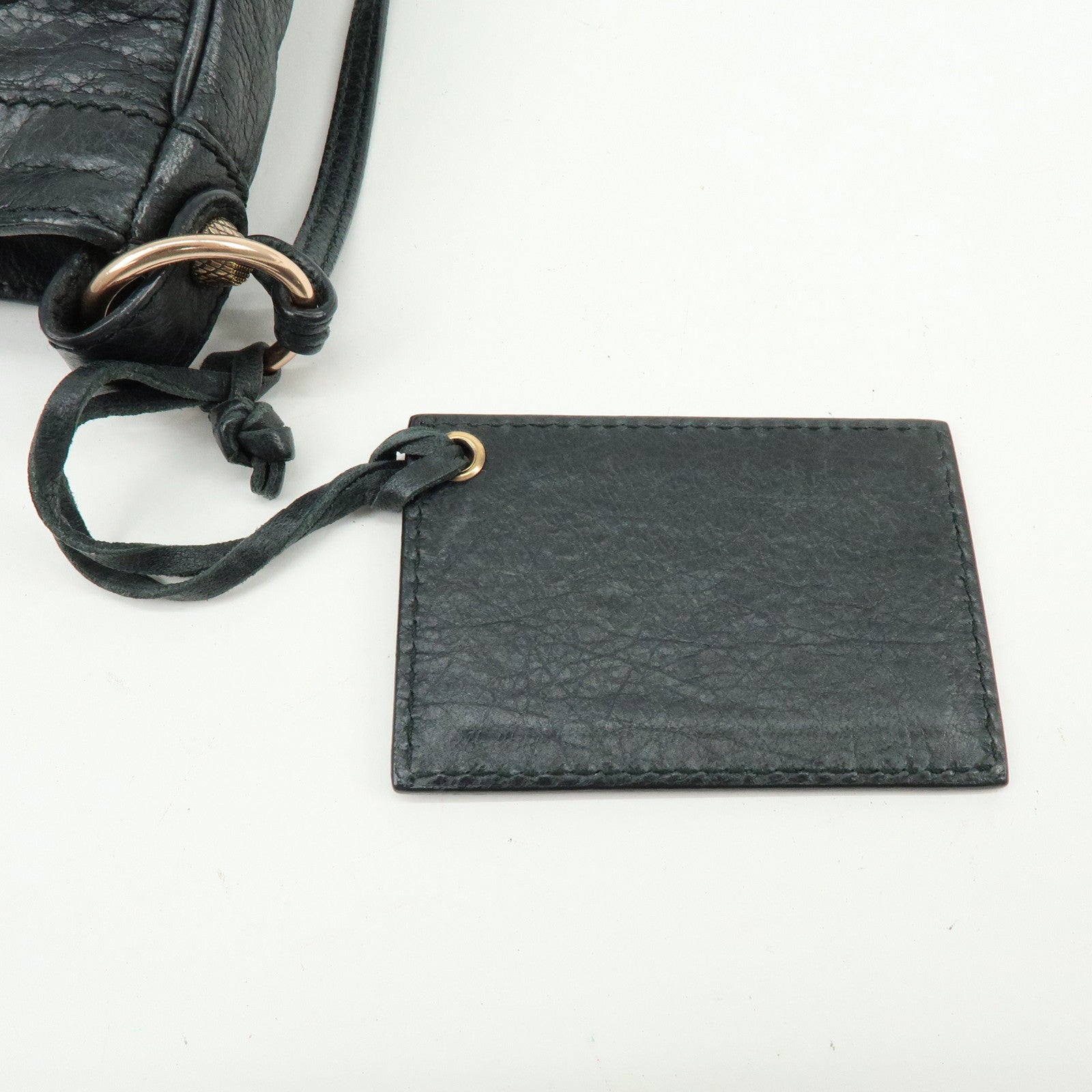 BALENCIAGA The Giant Hip Leather Shoulder Bag Black 237203