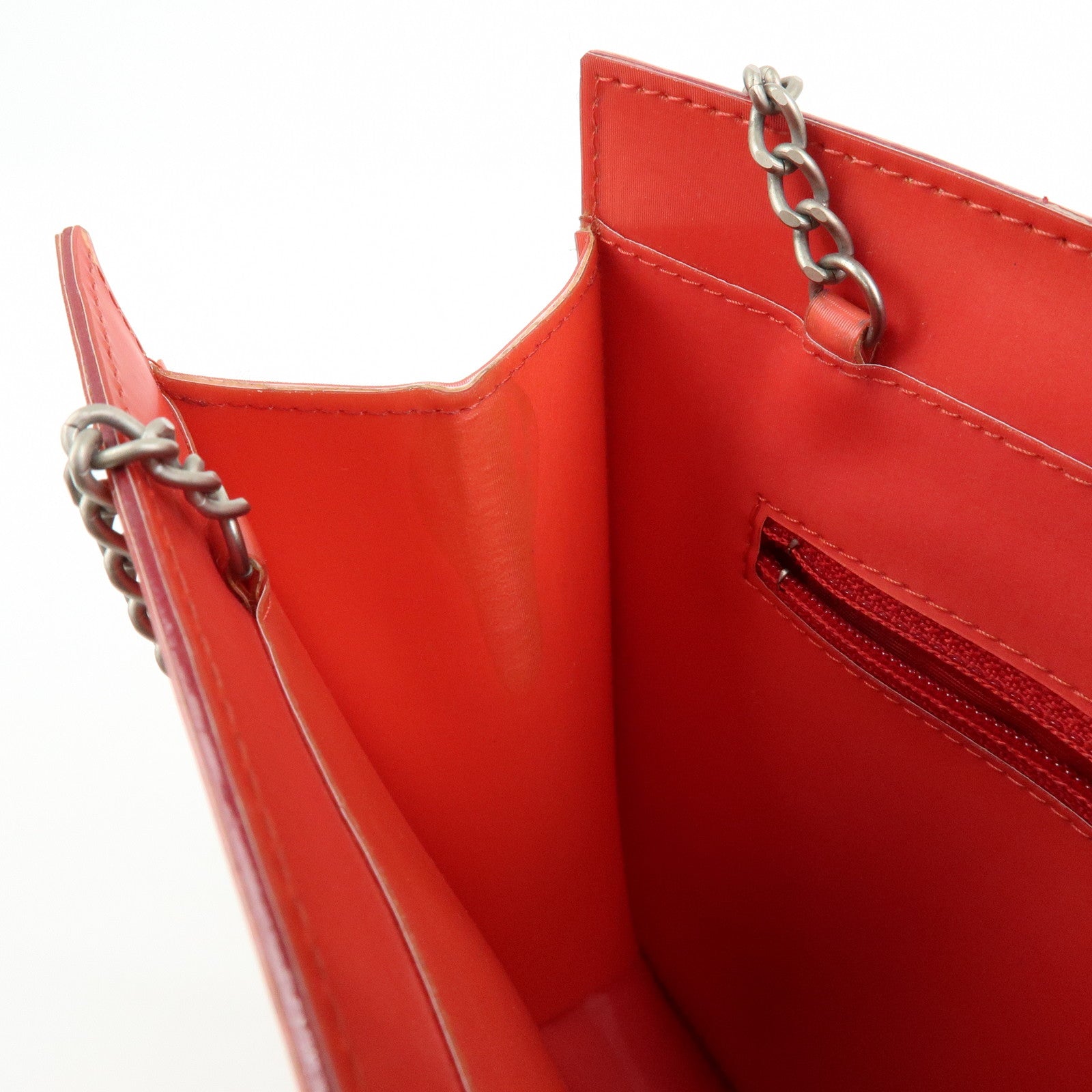 CHANEL COCO Mark PVC Hologram Chain Shoulder Bag Red