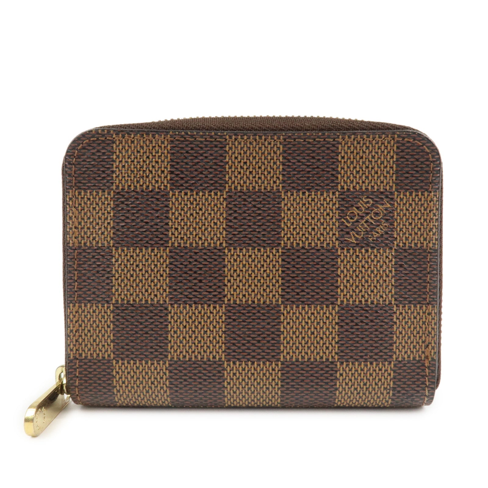 Louis Vuitton Damier Zippy Coin Case Wallet Brown N63070