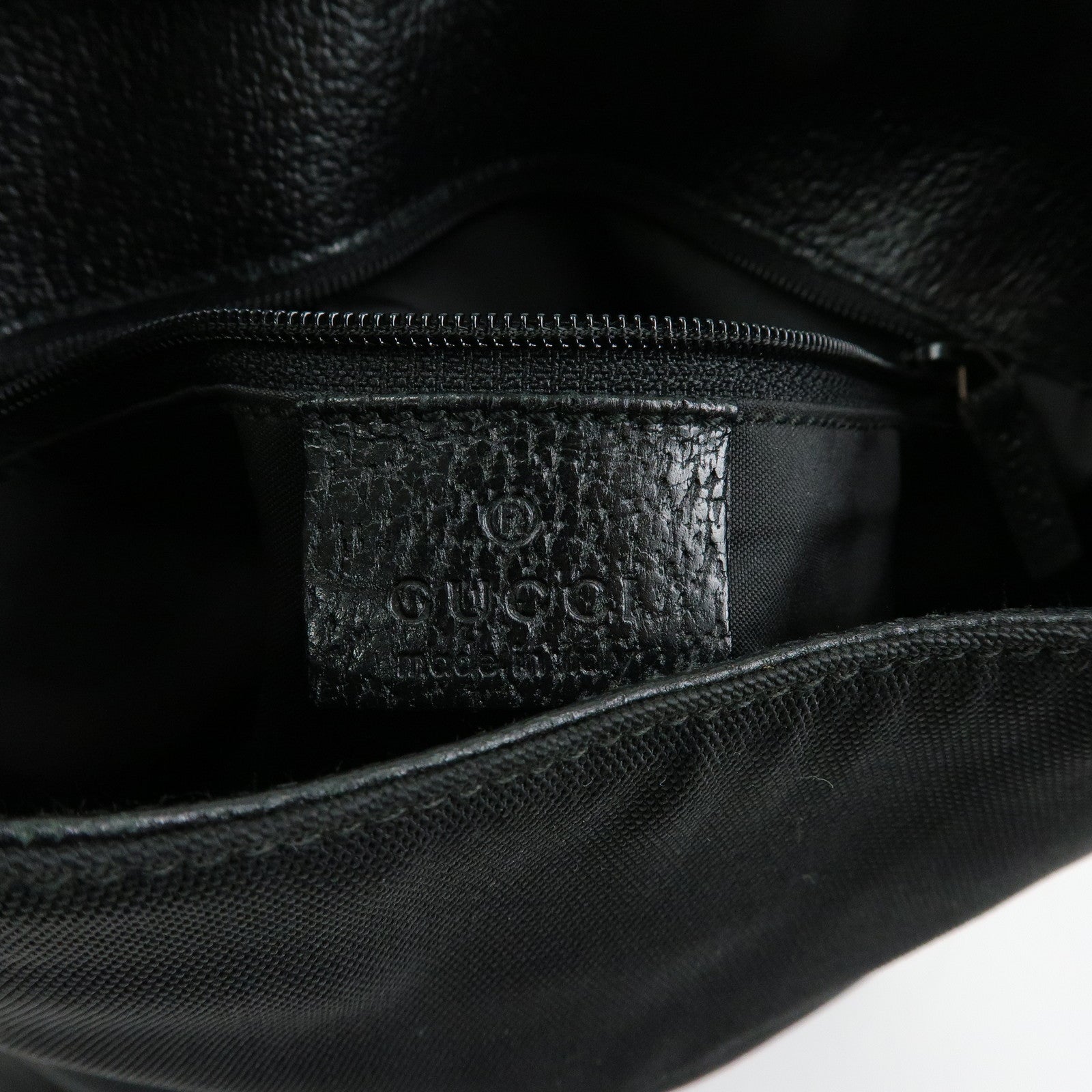 GUCCI Jackie Nylon Leather Shoulder Bag Hand Bag Black 001・3876