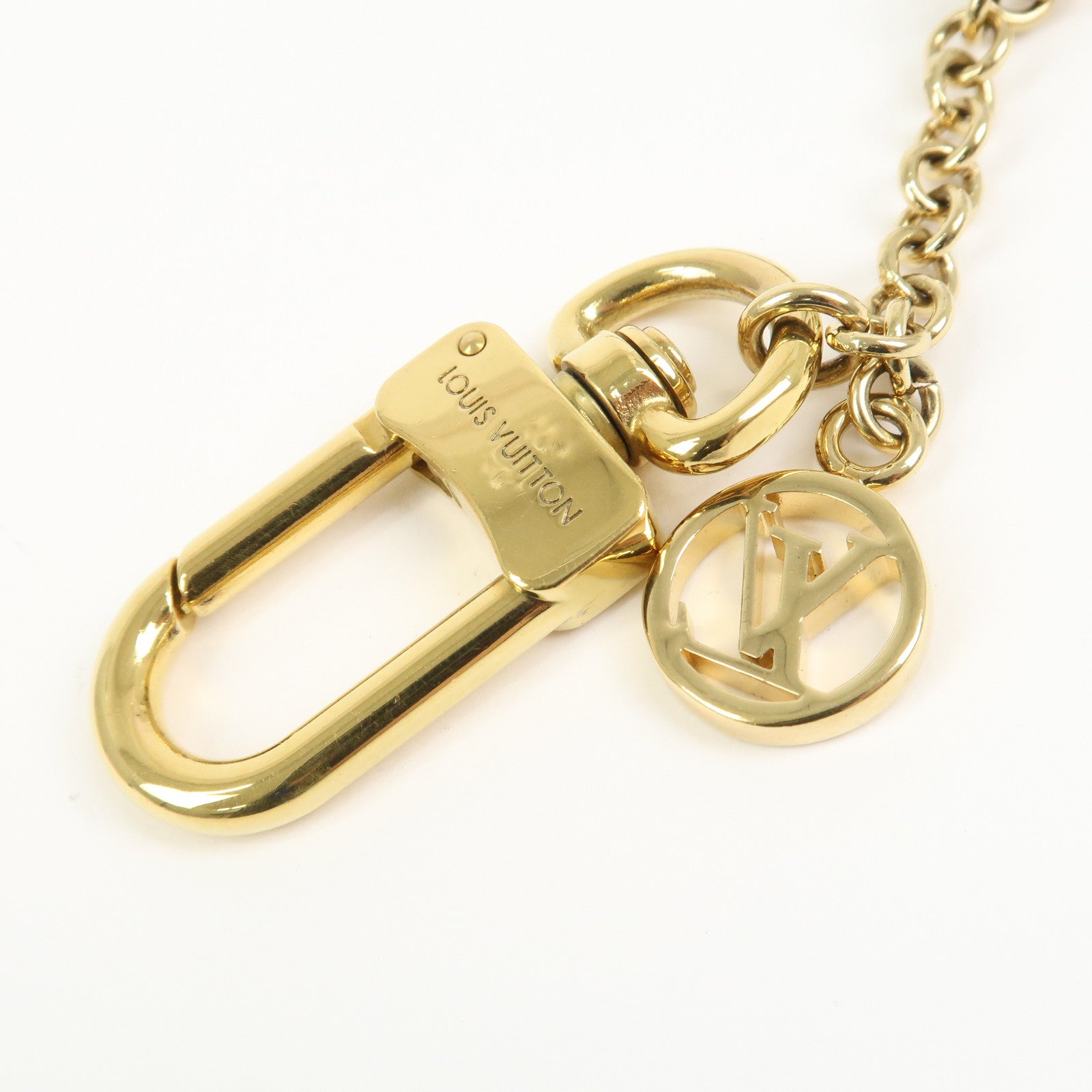 Louis Vuitton Porte Cles Chaine Flower Stripes Bracelet Gold M78612