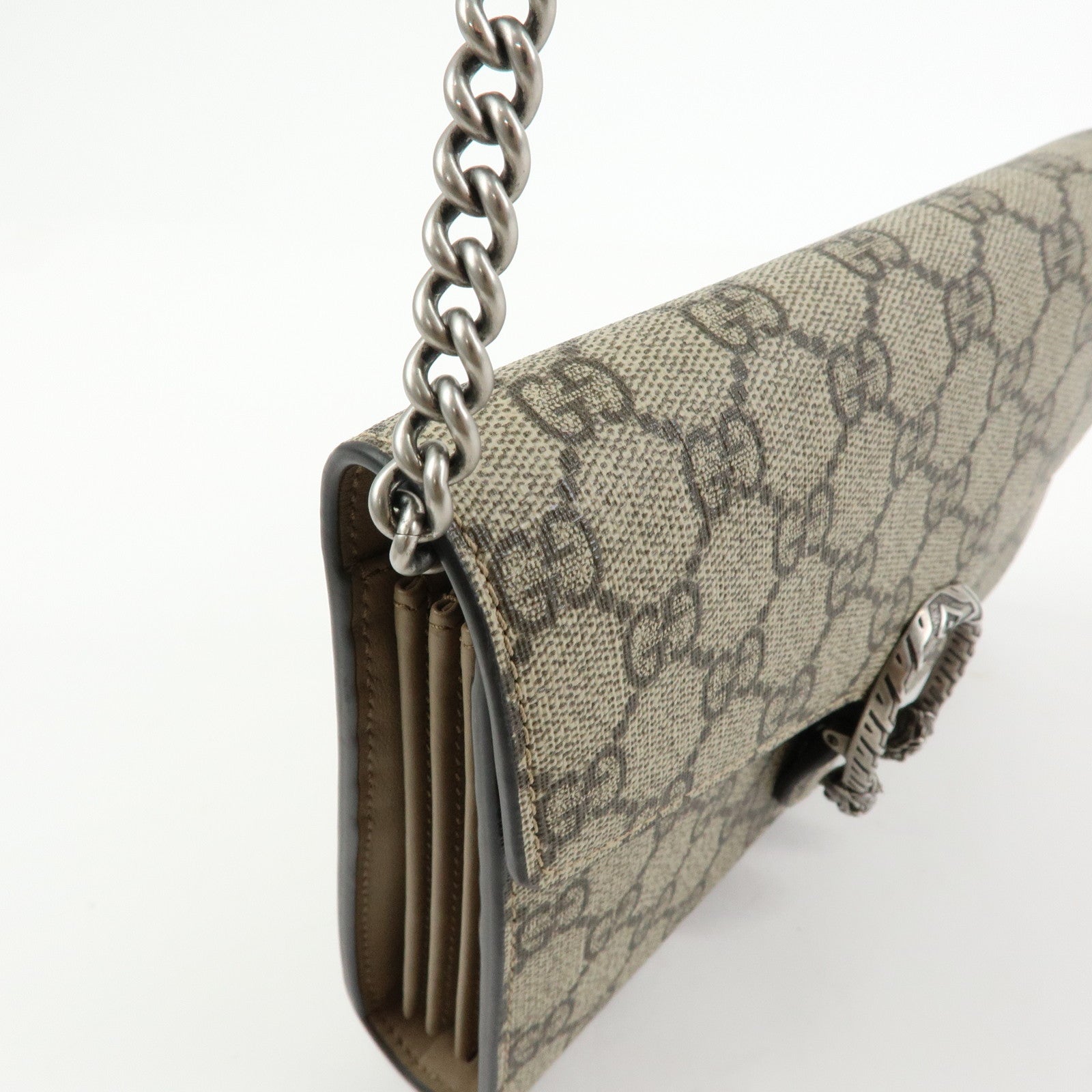 GUCCI Dionysus GG Supreme Chain Shoulder Bag Beige 401231