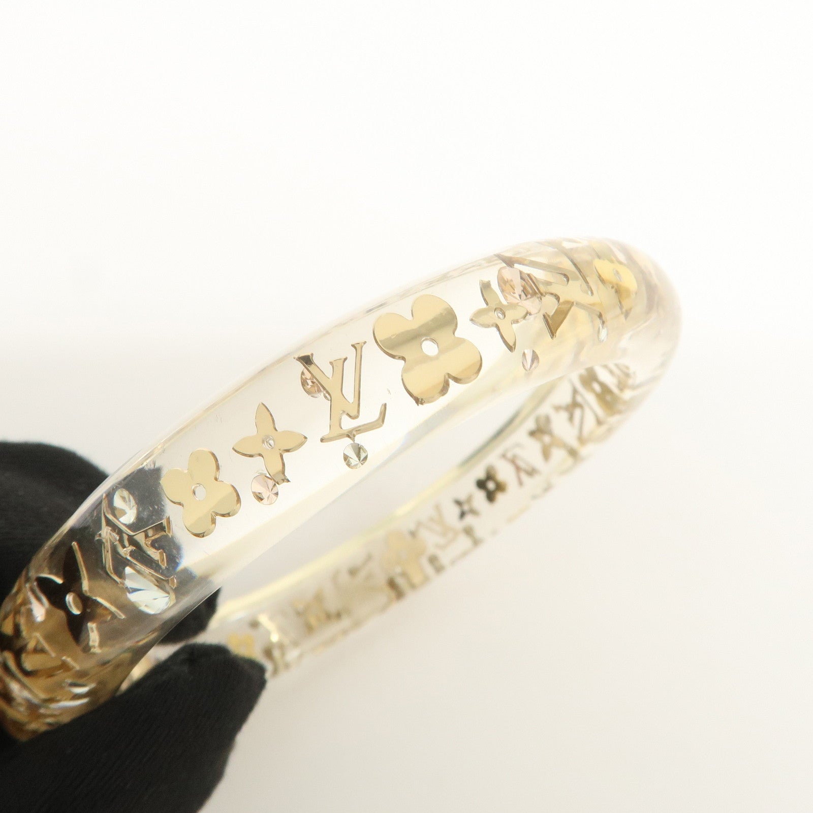 Louis Vuitton Bracelet Inclusion Bangle Clear Gold M65202