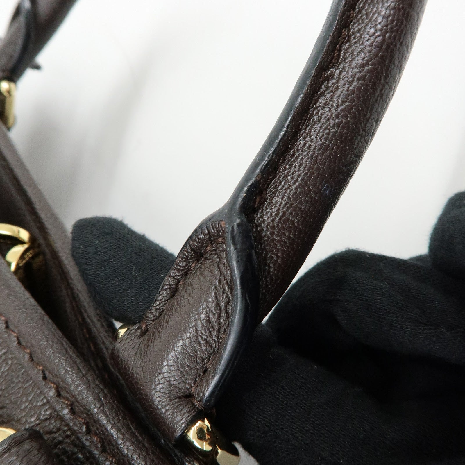 LOEWE Anagram Amazona 36 Hand Bag Boston Bag Dark Brown