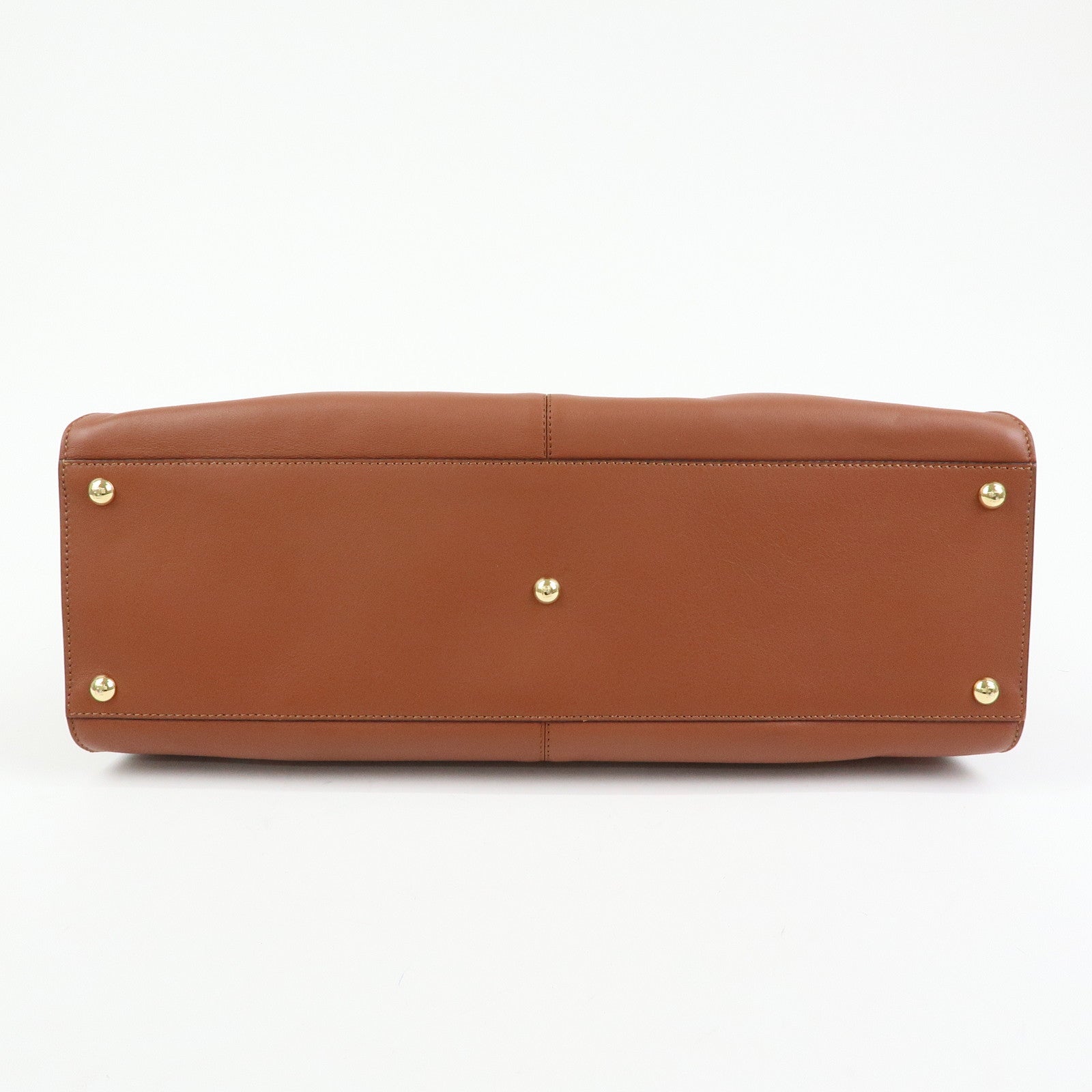 FENDI Peekaboo X‑Lite Leather Shoulder Bag Hand Bag Brown 8BN304