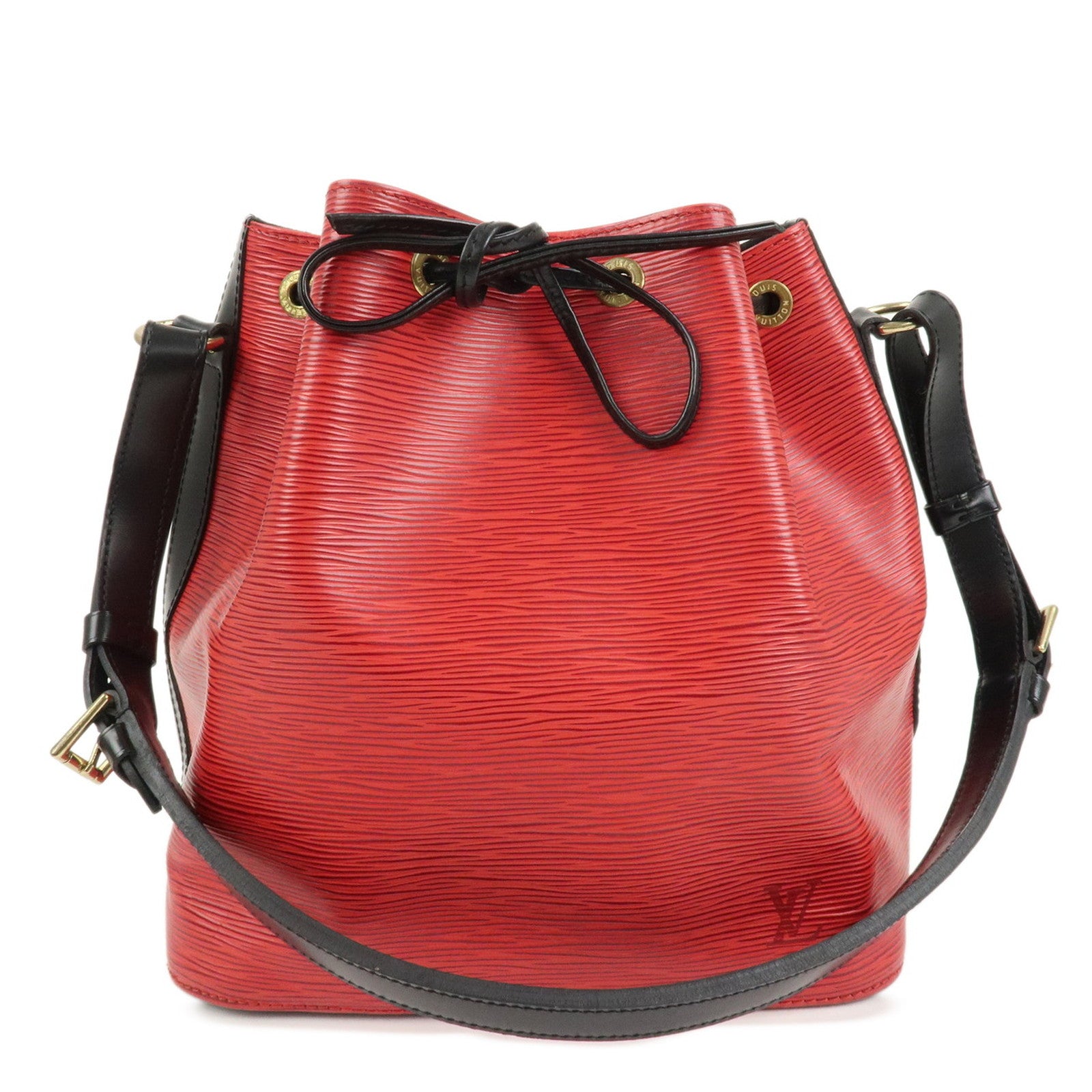 Louis Vuitton Epi Petit Noe Shoulder Bag Bicolor Noir Red M44172