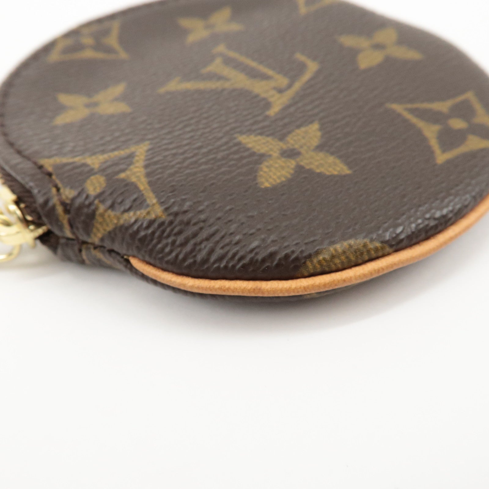 Louis Vuitton Monogram Porte Monnaie Rond Coin Case Brown M61926 Used