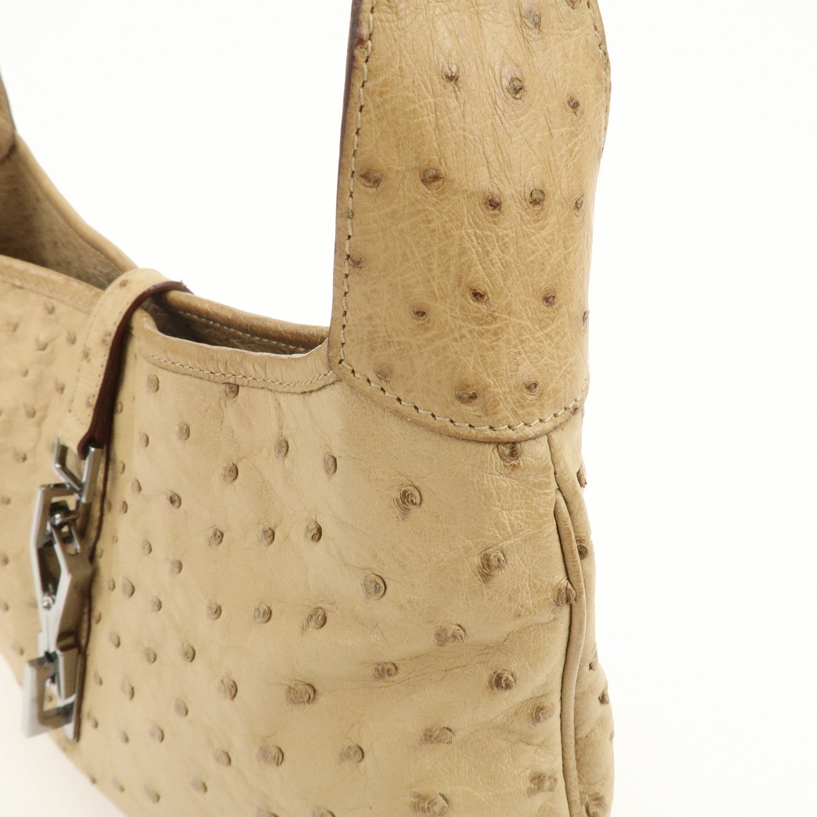 GUCCI Kandensky Leather Shoulder Bag Hand Bag Beige 001・4057