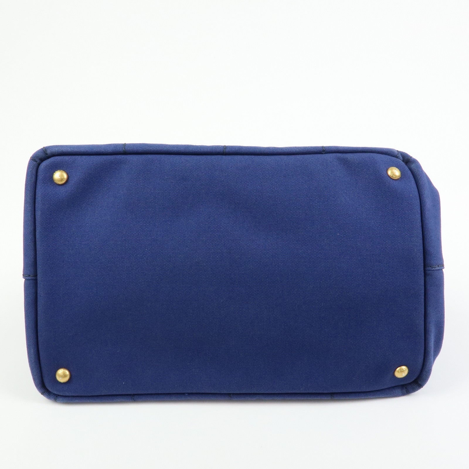 PRADA Triangle Logo Canapa 2Way Tote Bag Hand Bag Blue BN2642