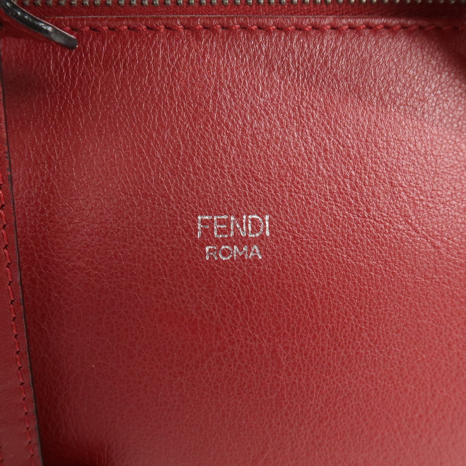 FENDI By The Way Leather 2Way Bag Hand Bag Shoulder Bag Red 8BL124