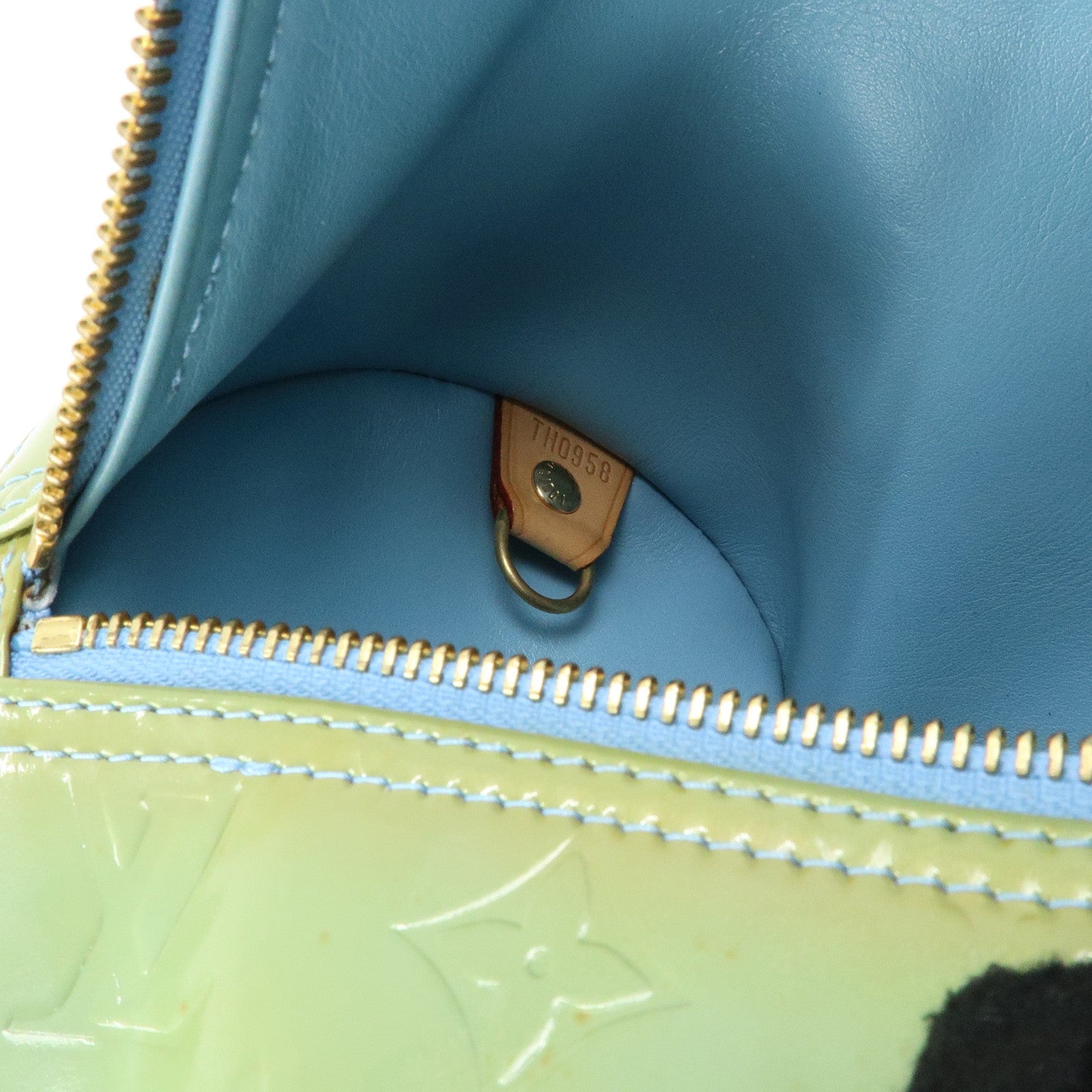 Louis Vuitton Monogram Vernis Bedford Hand Bag Baby Blue M91007