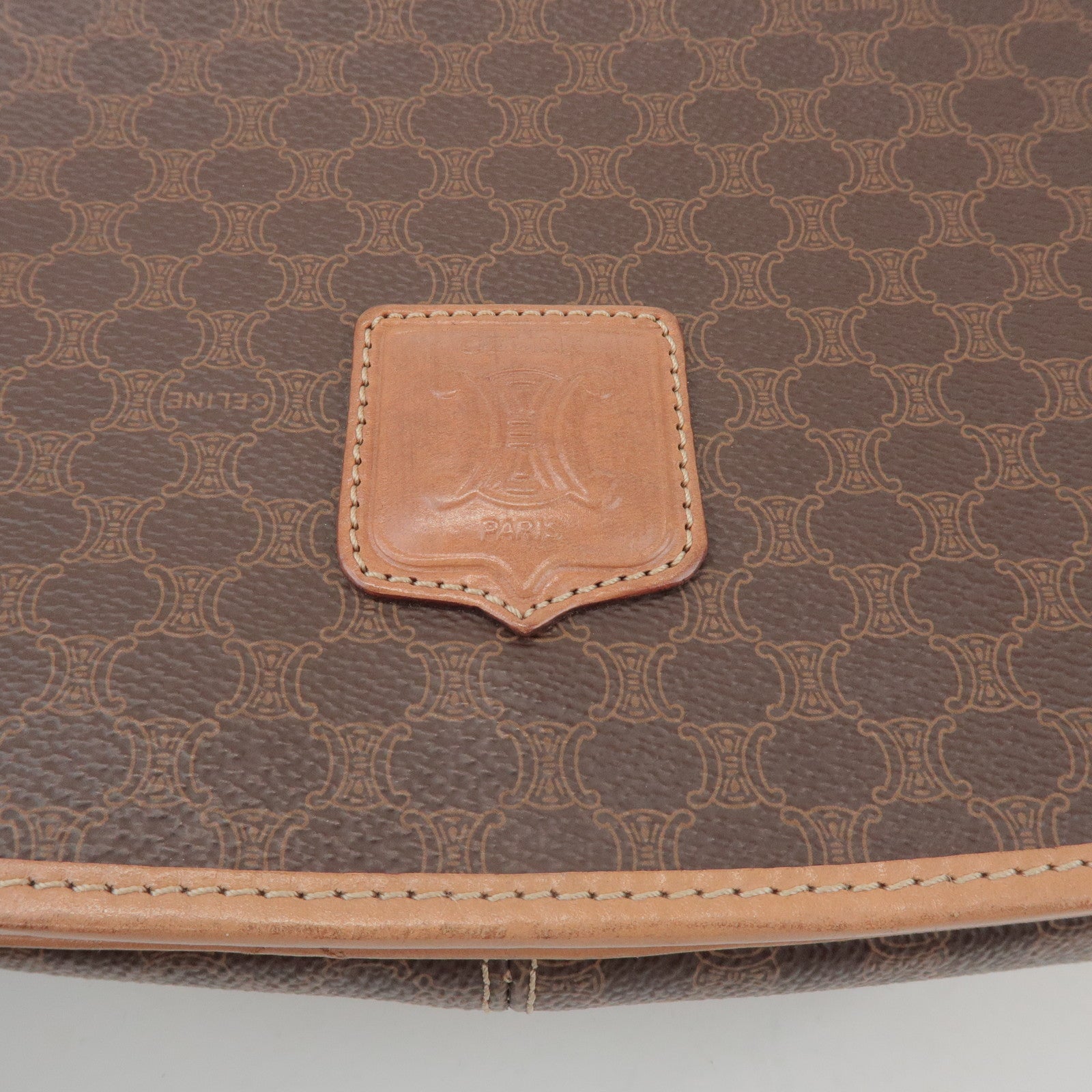 CELINE Macadam PVC Leather Shoulder Bag Crossbody Bag Brown
