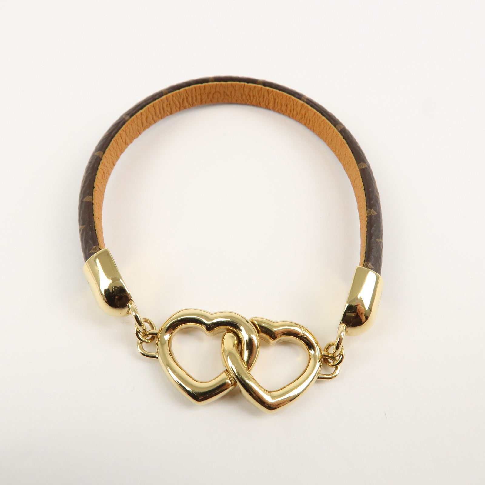 Louis Vuitton Monogram Say Yes Bracelet Brown Gold HDW M6758E Used