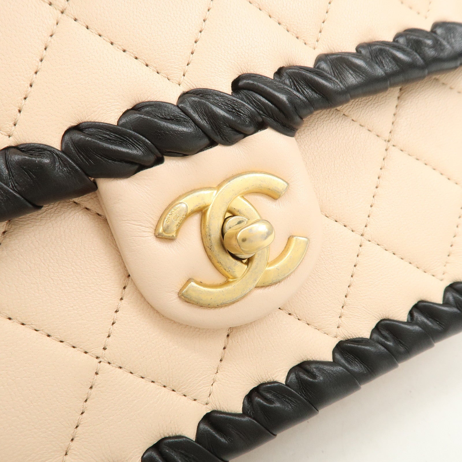 CHANEL Matelasse Mini Flap Lamb Skin Chain Shoulder Bag AS2495