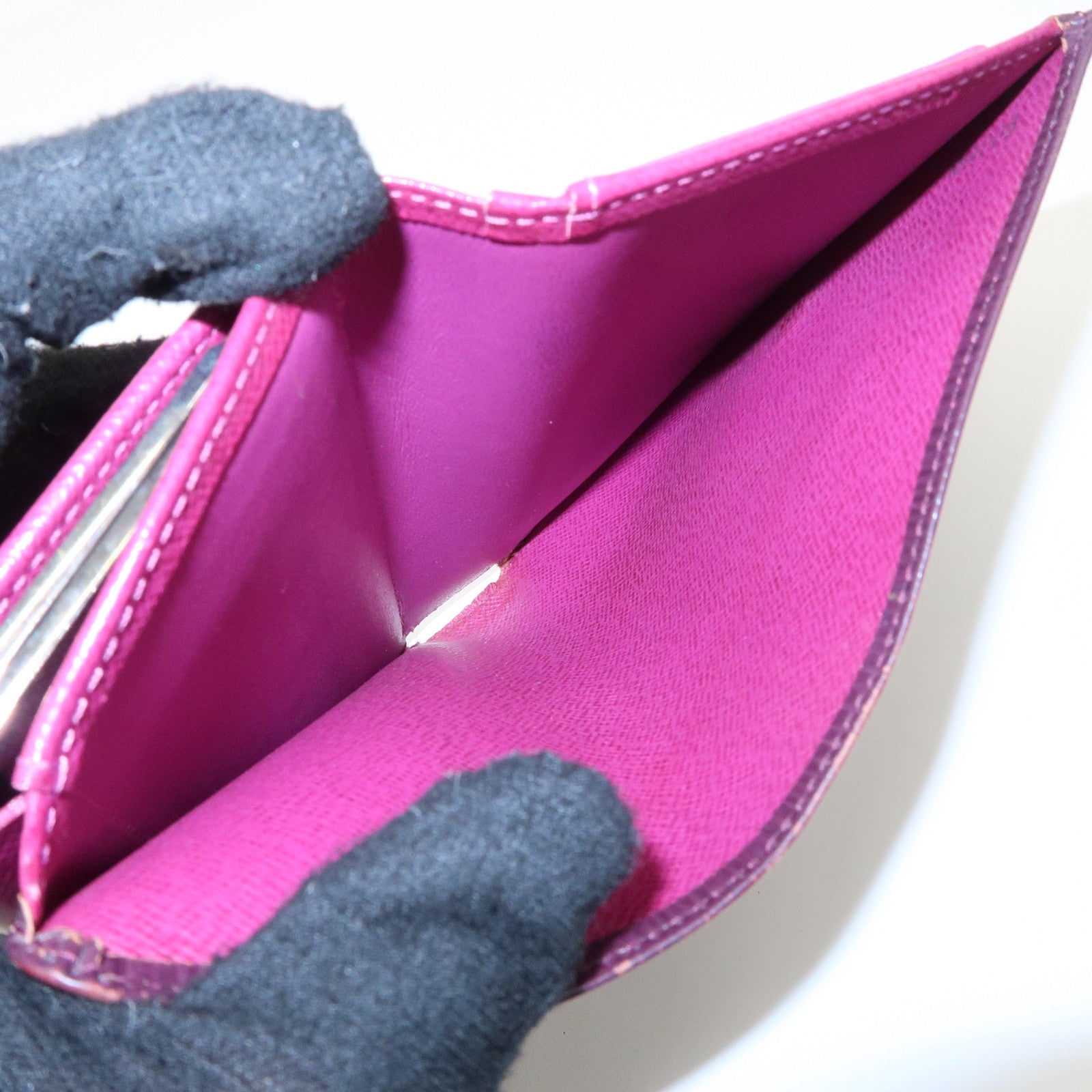 Louis Vuitton Epi Set of 2 Long Wallet Noir Cassis M63242 M6364K Used