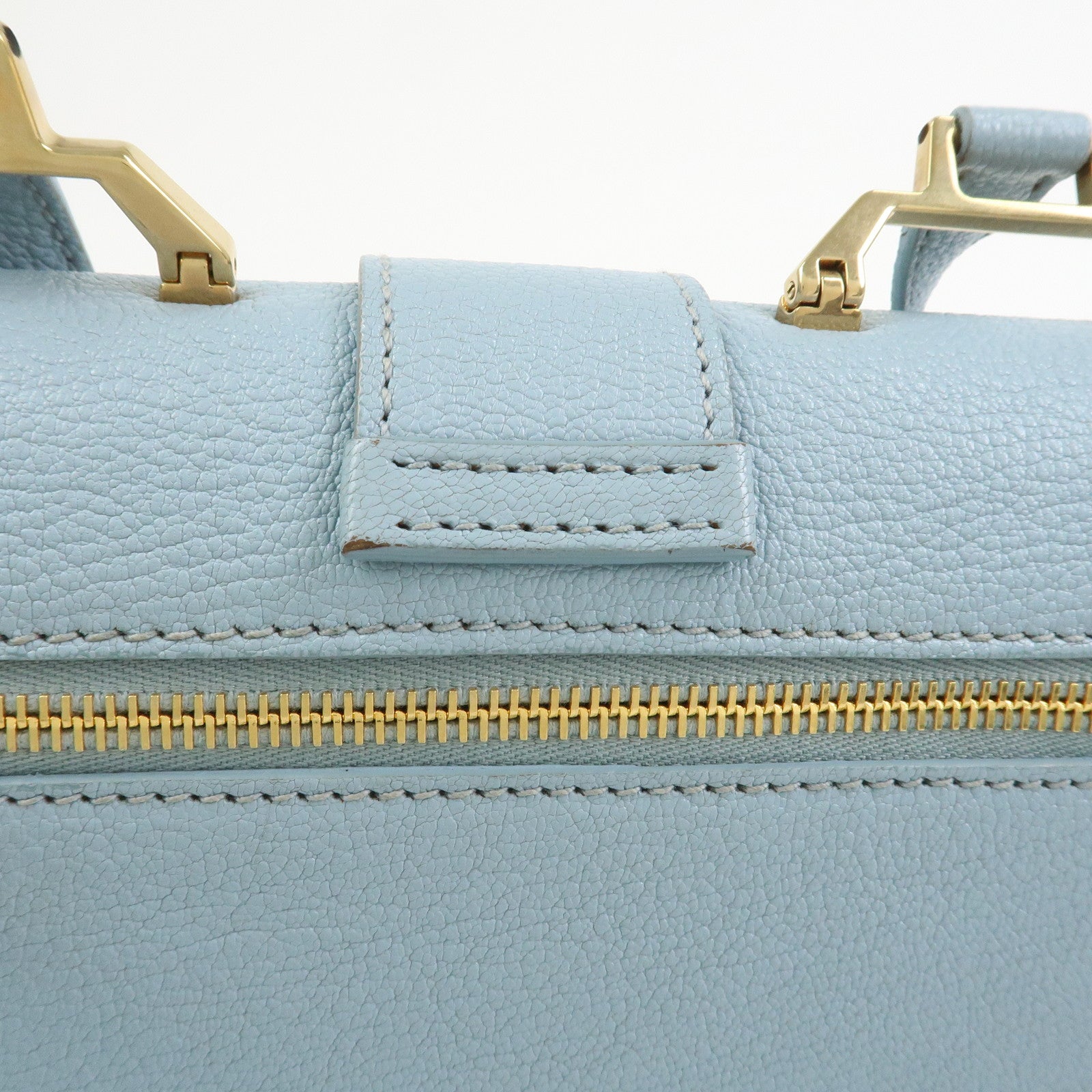 MIU MIU Leather Shoulder Bag Crossbody Bag Light Blue