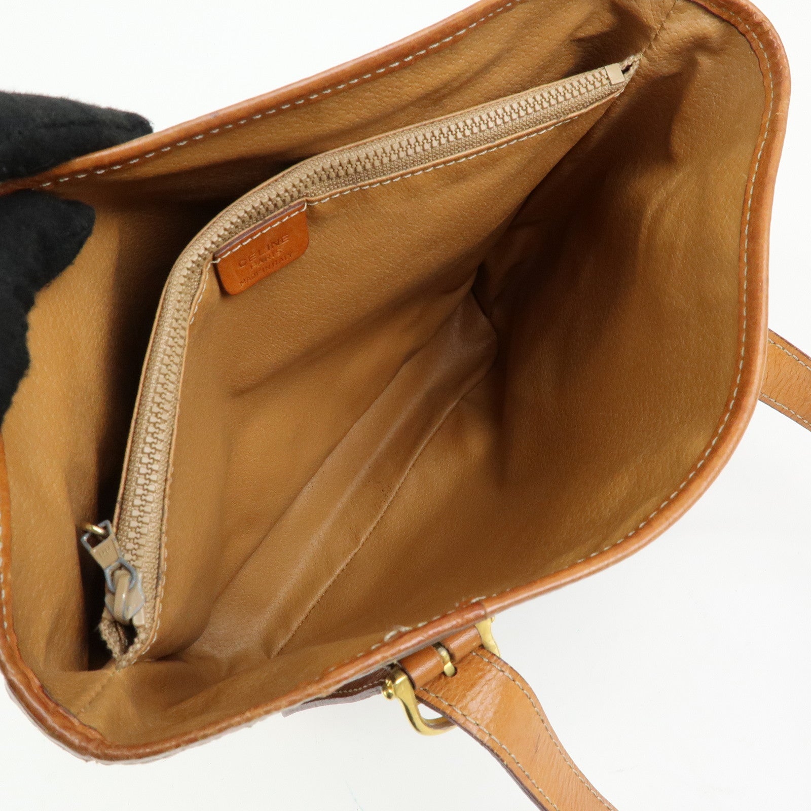 CELINE Macadam PVC Leather Tote Bag Hand Bag Shoulder Bag Brown