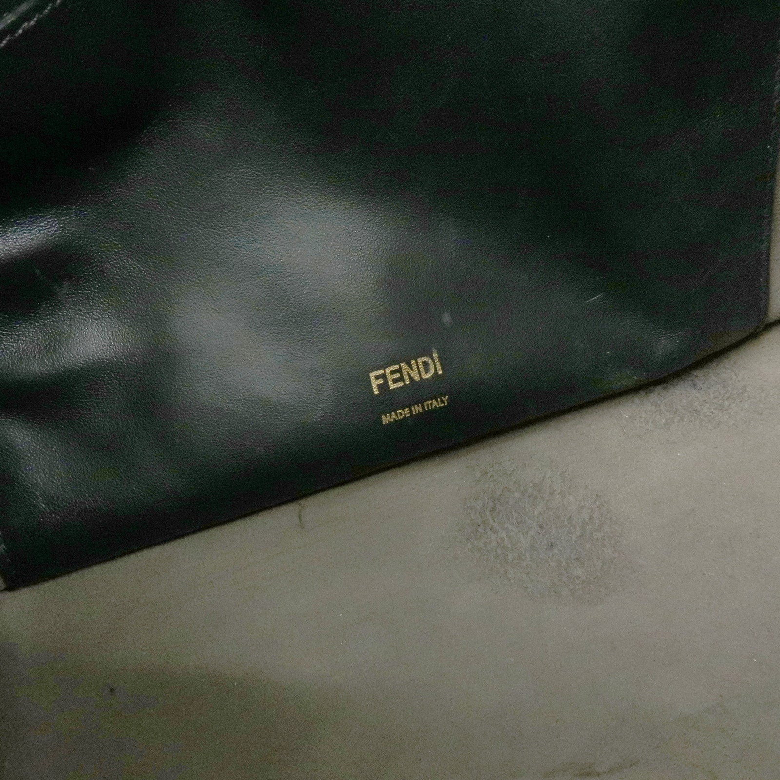 FENDI Flip Leather Suede 2Way Bag Hand Shoulder Bag Black 8BT302