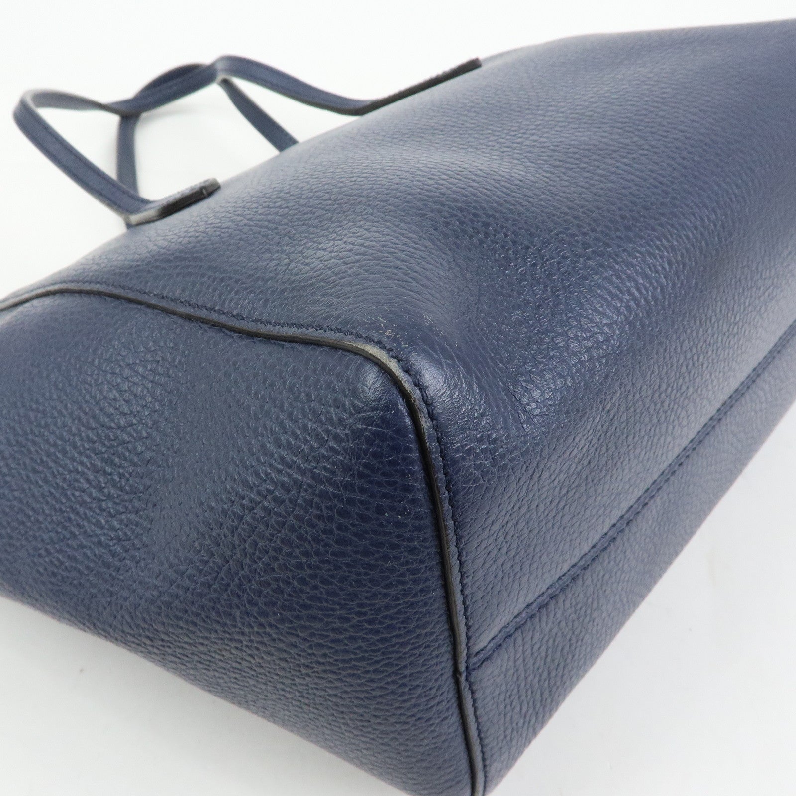 GUCCI Swing Leather Tote Bag Shoulder Bag Navy 354408