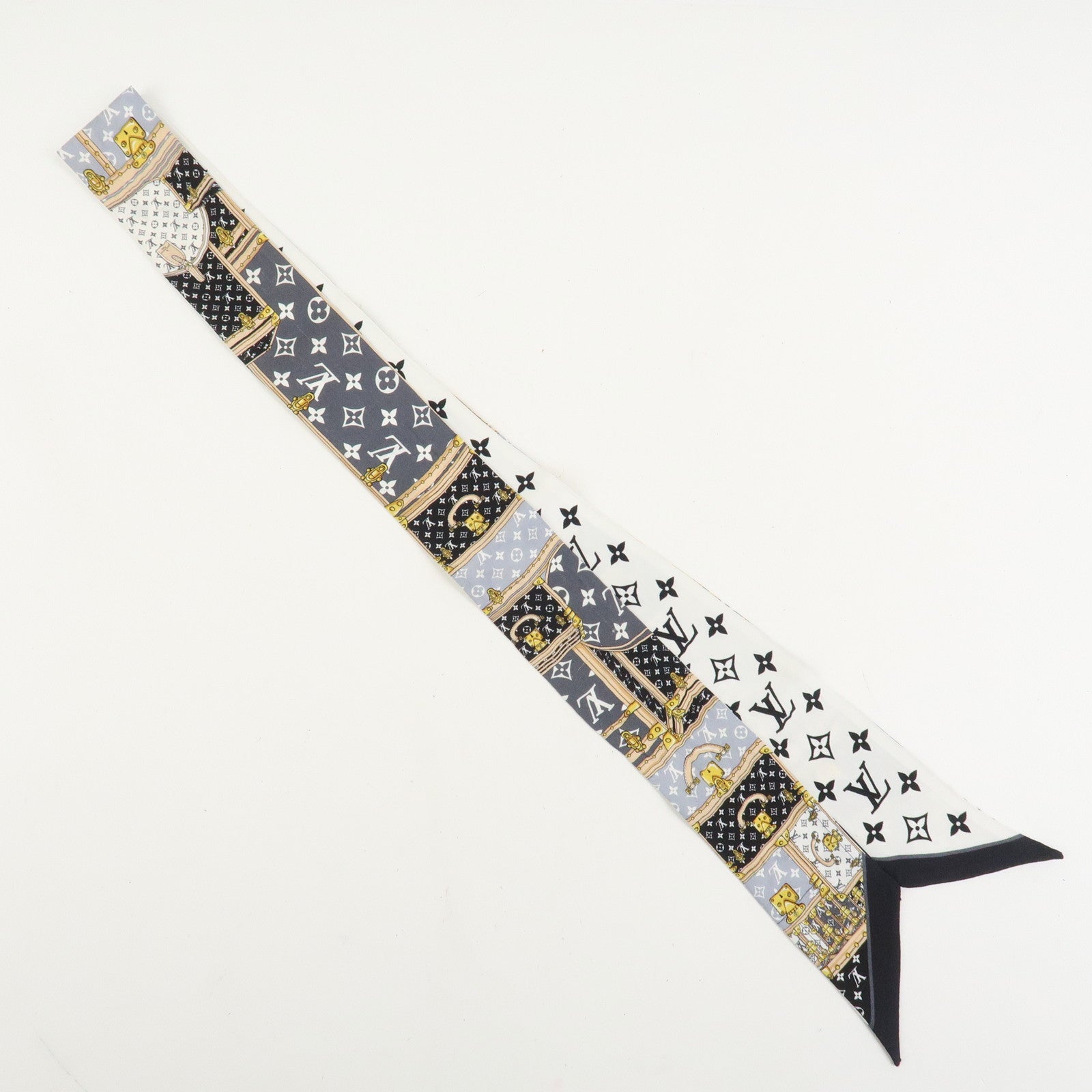 Louis Vuitton Bandeau BB Let's Go Silk 100% Scarf Black M76442