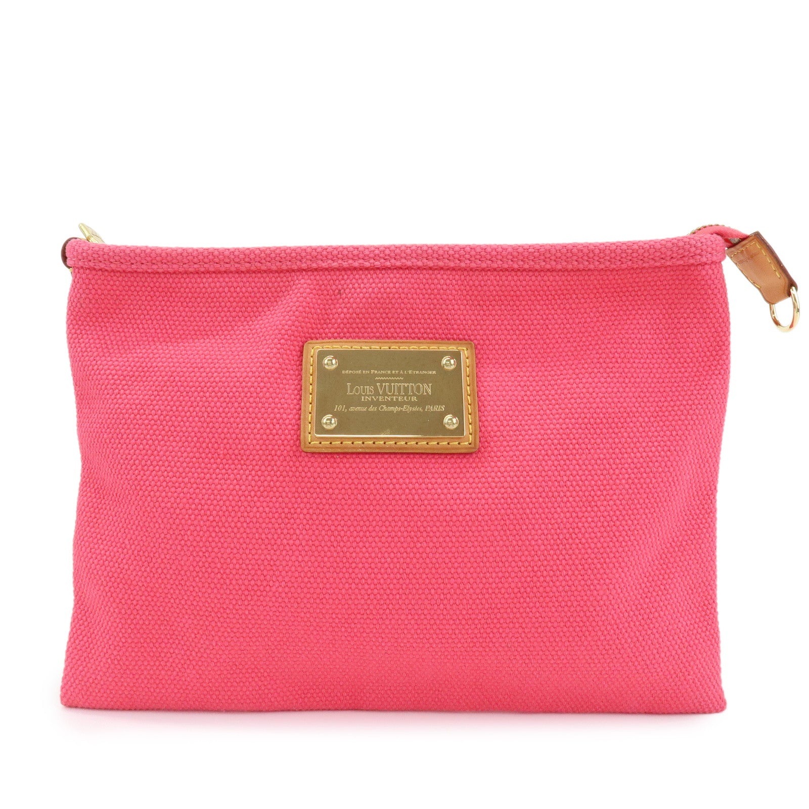 Louis Vuitton Antigua Canvas Pochette Plate GM M40065 Rose M40065