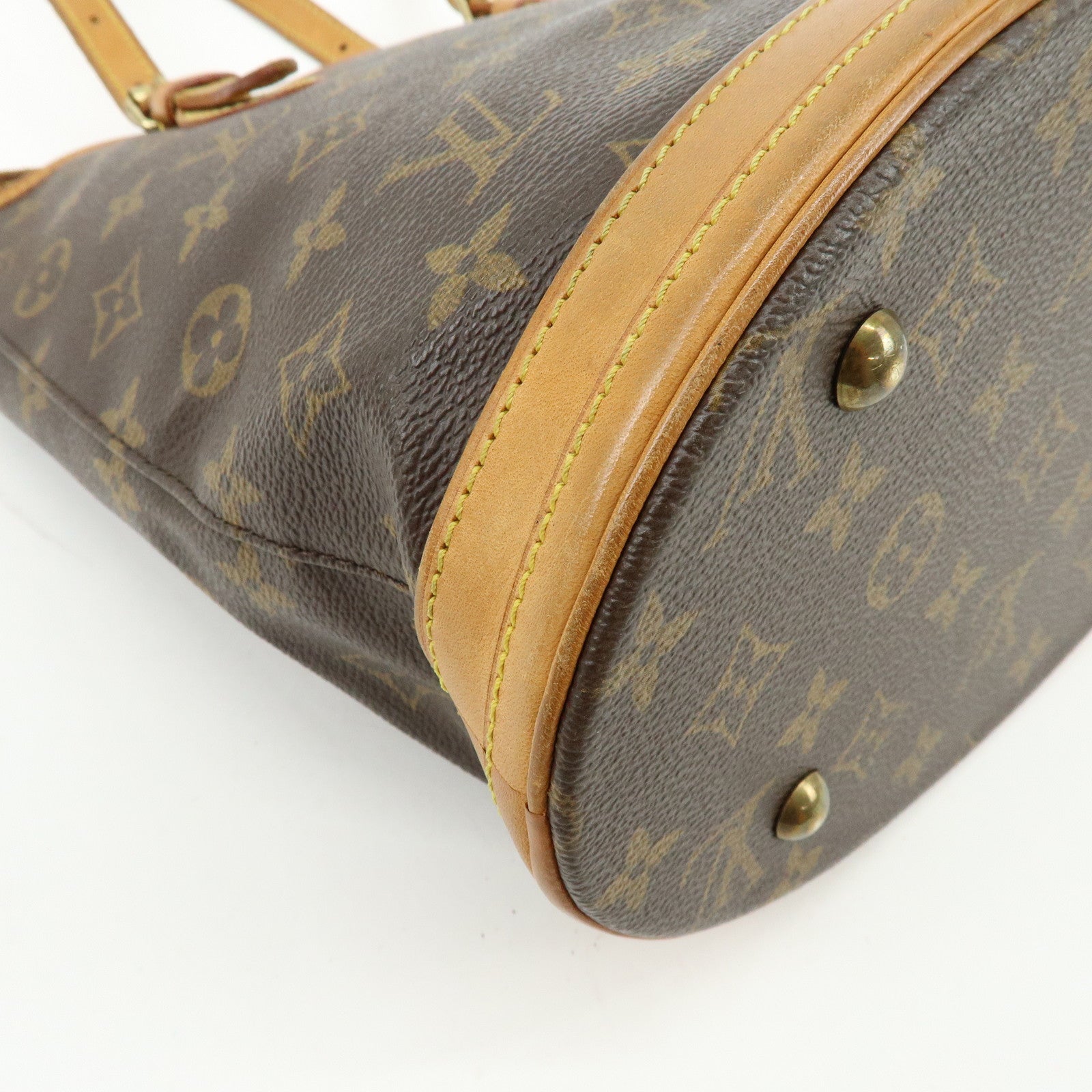 Louis Vuitton Monogram Canvas Bucket PM Hand Bag Brown M42238