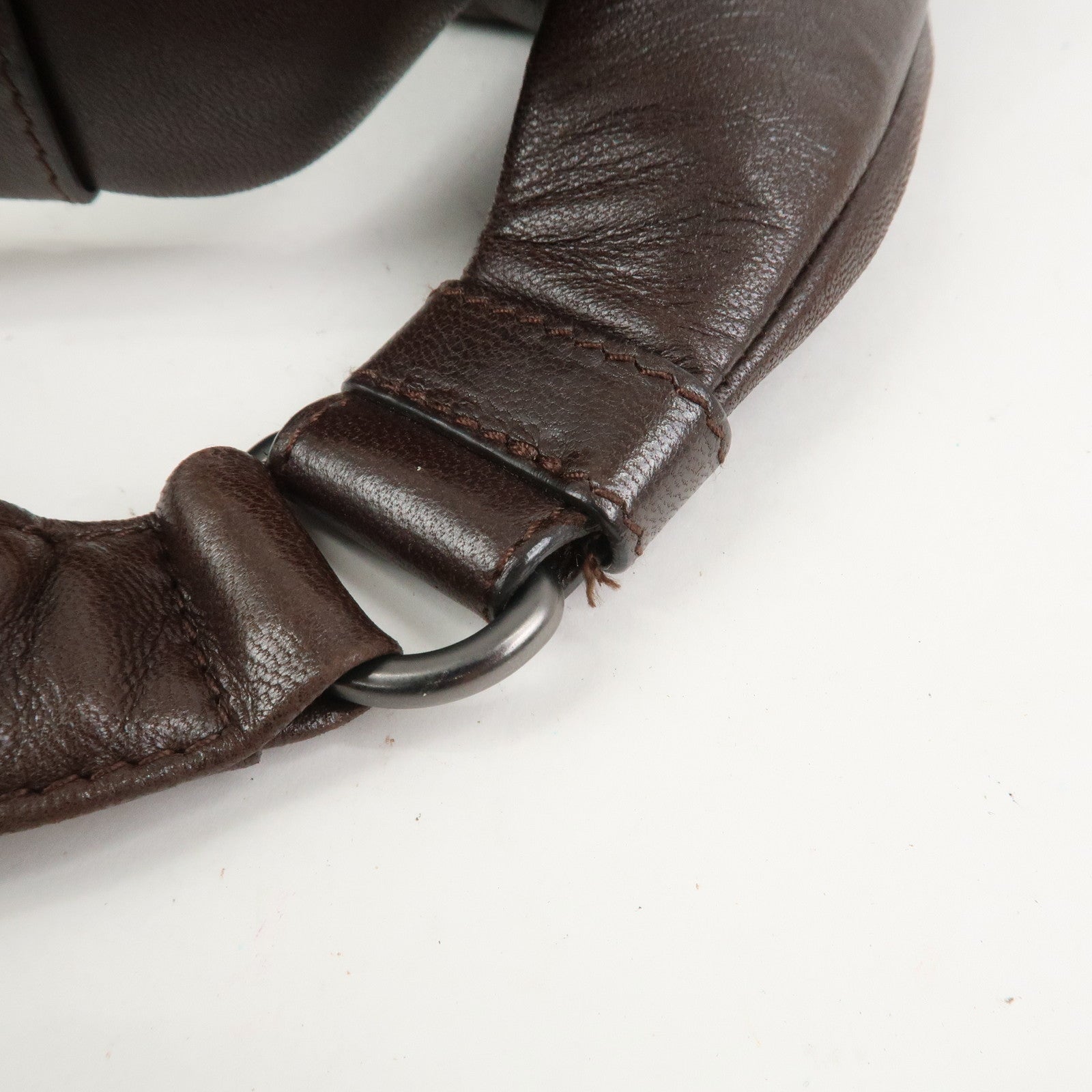 BOTTEGA VENETA Intrecciato Campana Shoulder Bag Brown 125787