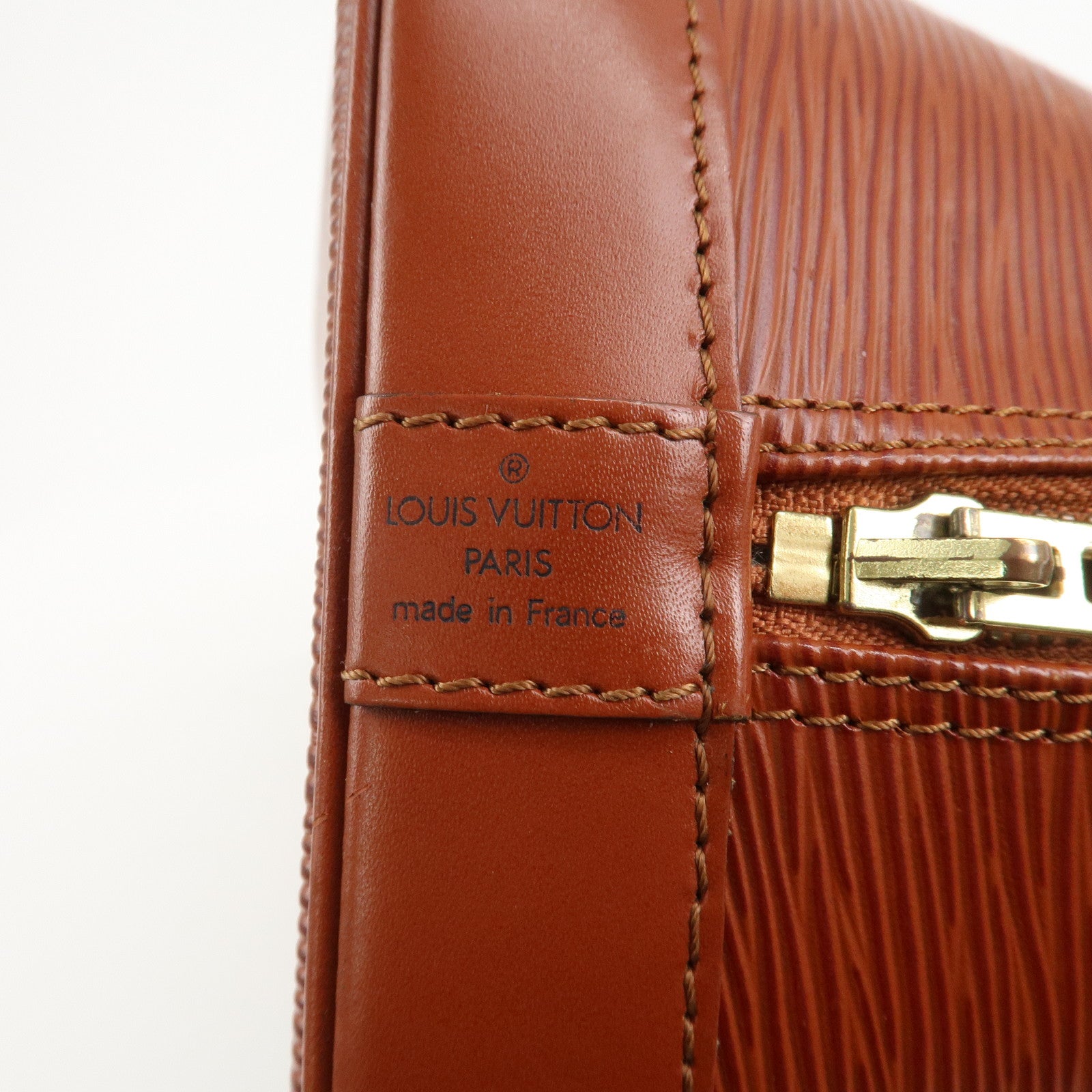 Louis Vuitton Epi Leather Alma Hand Bag Kenya Brown M52143 Used