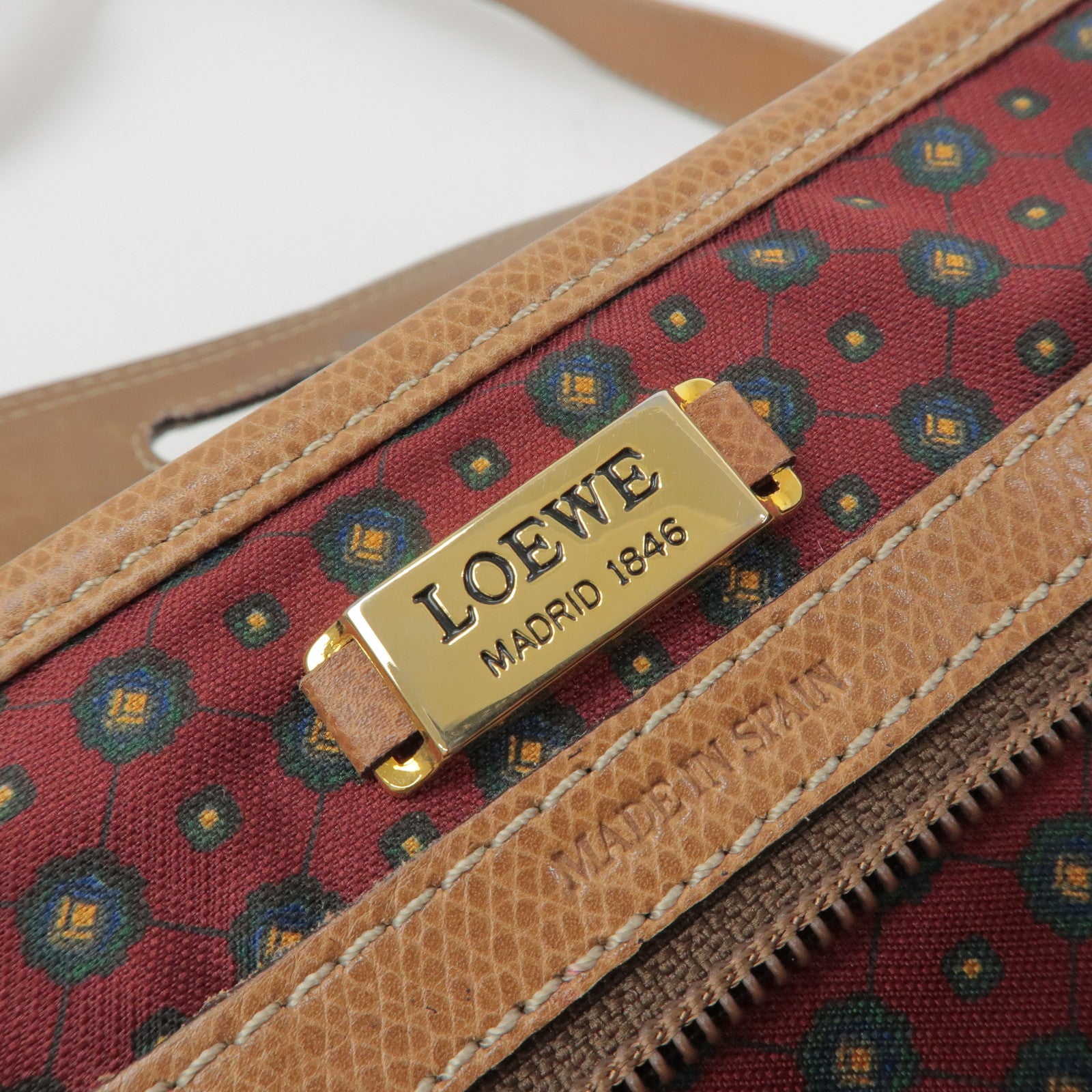 LOEWE Anagram Leather Shoulder Bag Crossbody Bag Brown