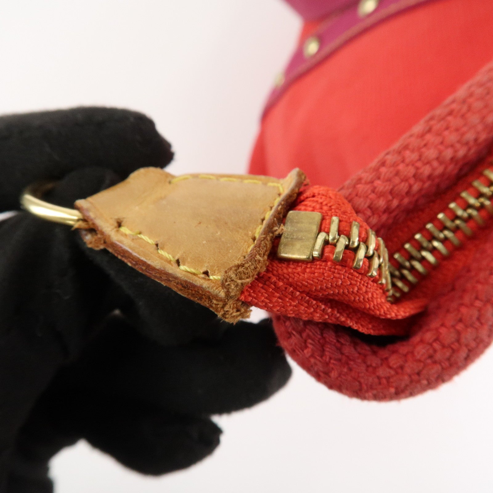 Louis Vuitton Antigua Cabas GM Canvas Shoulder Bag Rouge M40031 Used