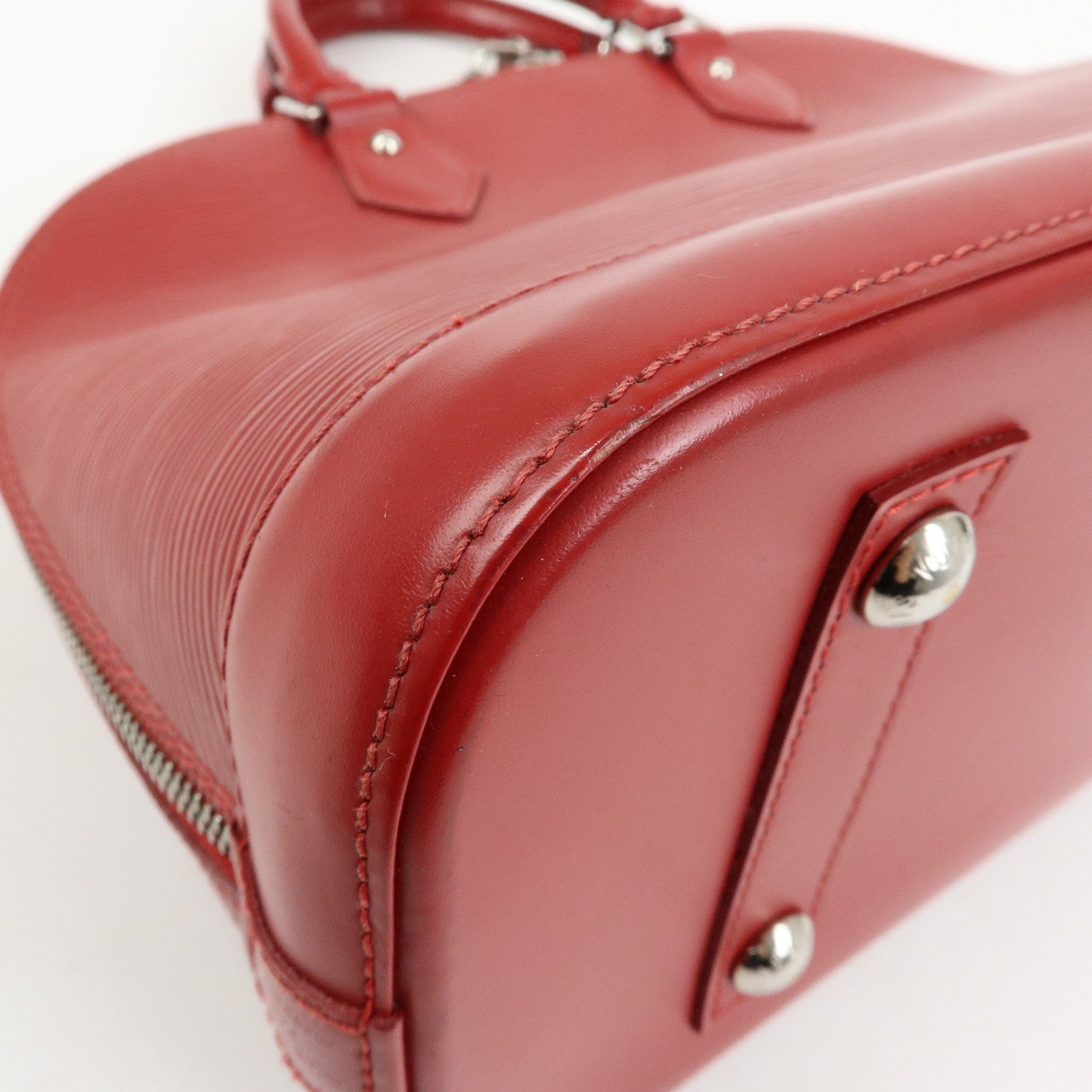 Louis Vuitton Epi Alma PM Leather Hand Bag Carmine Red M4058E
