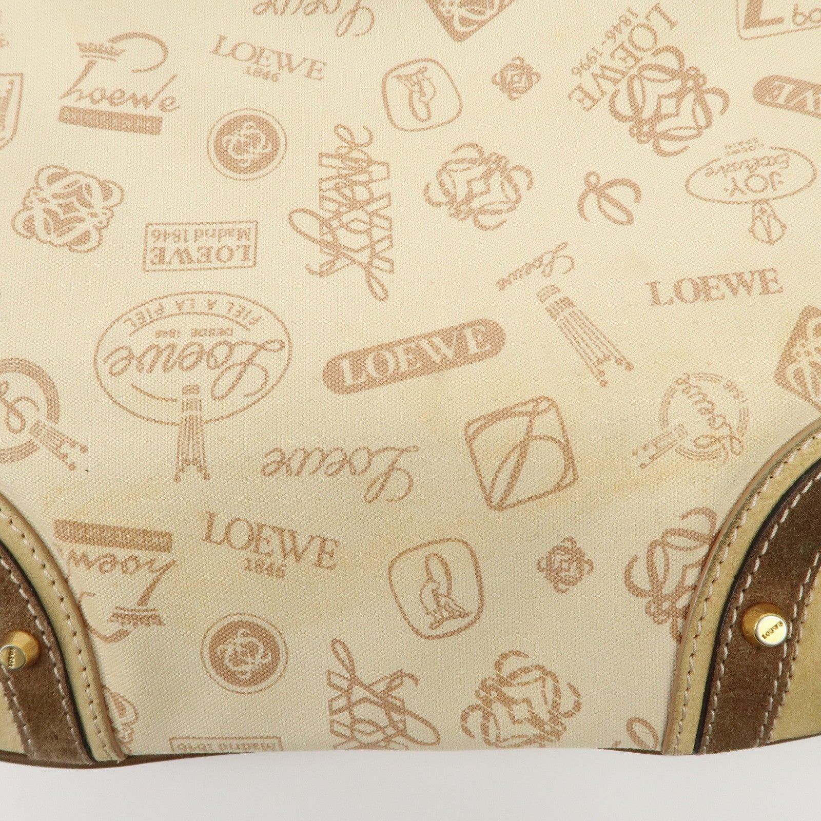 LOEWE Anagram Canvas Suede Leather Shoulder Bag 160th Anniverssary