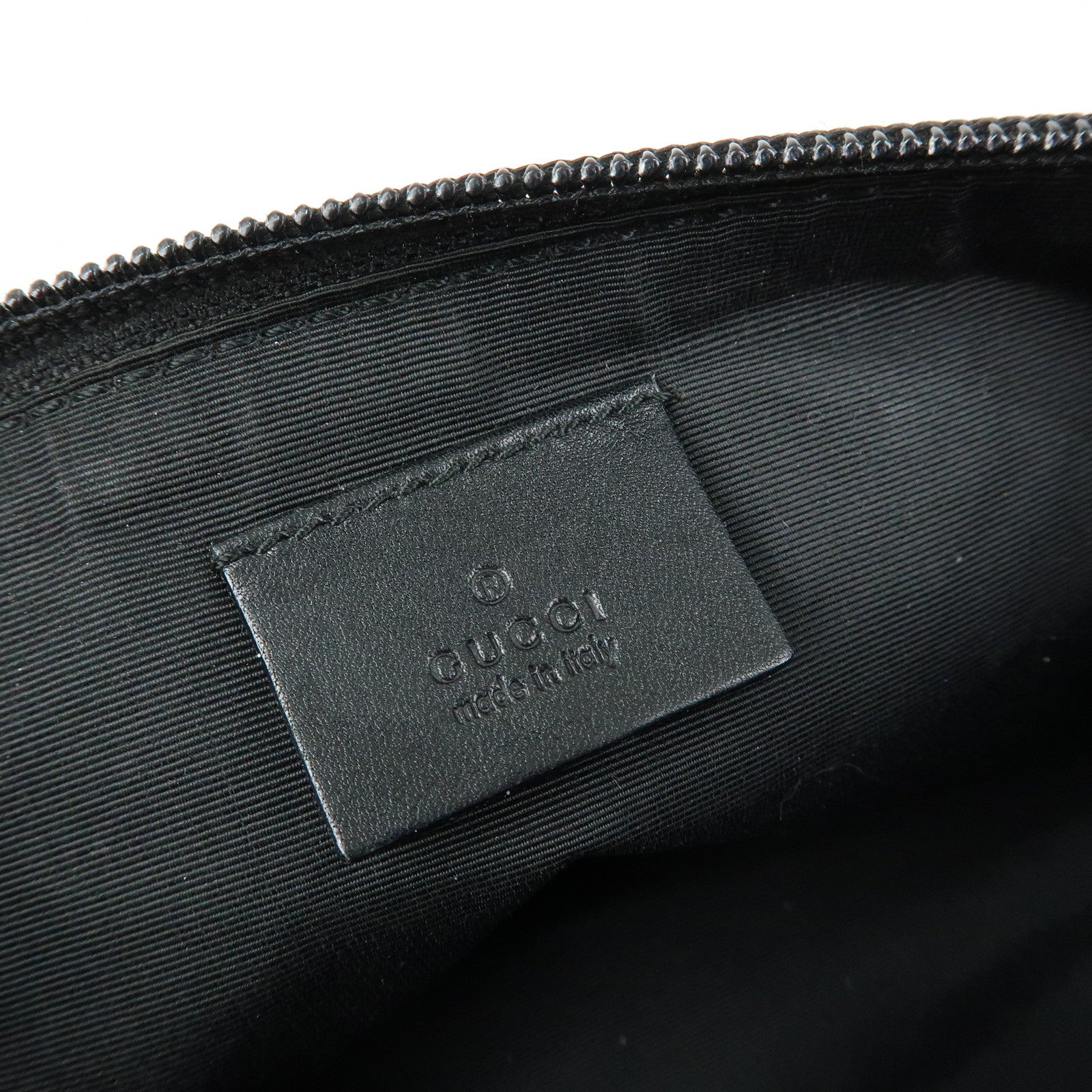 GUCCI Boat Bag GG Canvas Leather Accessory Pouch Black 07198