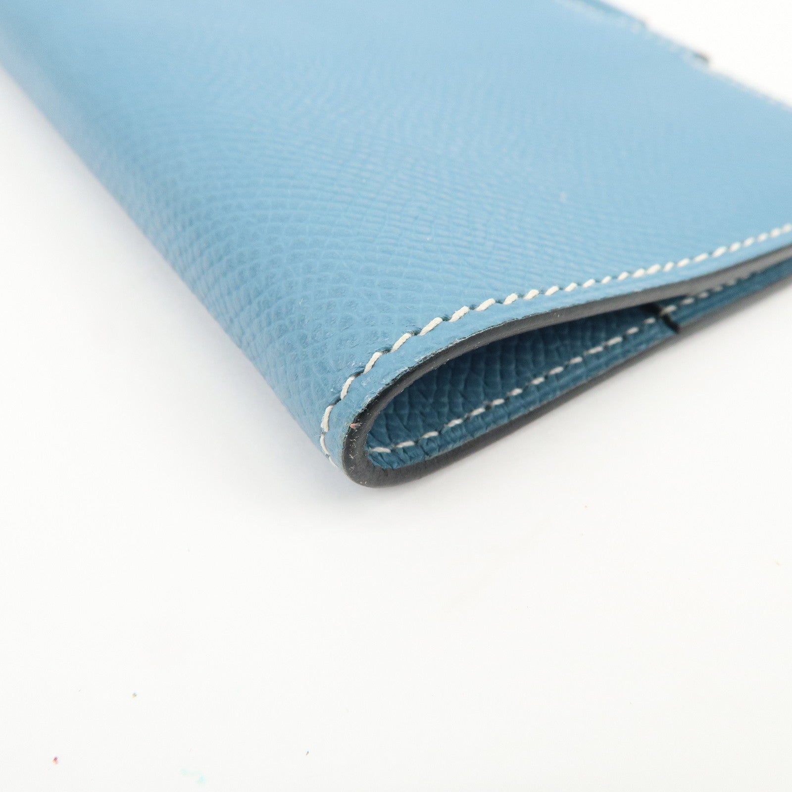 HERMES Agenda PM Veau Epsom Planner Cover □L Stamped Light Blue