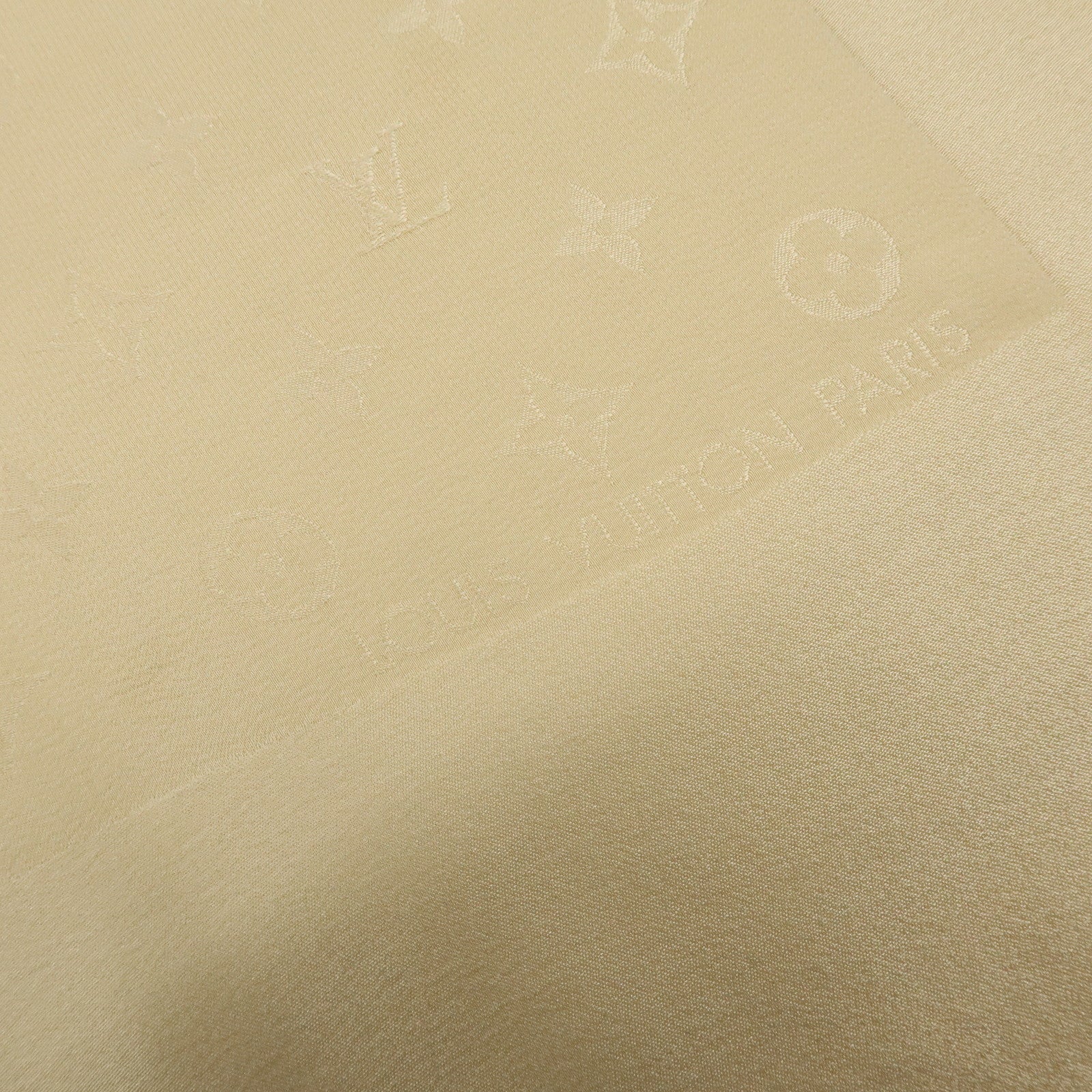 Louis Vuitton Monogram Silk 100% Scarf Beige